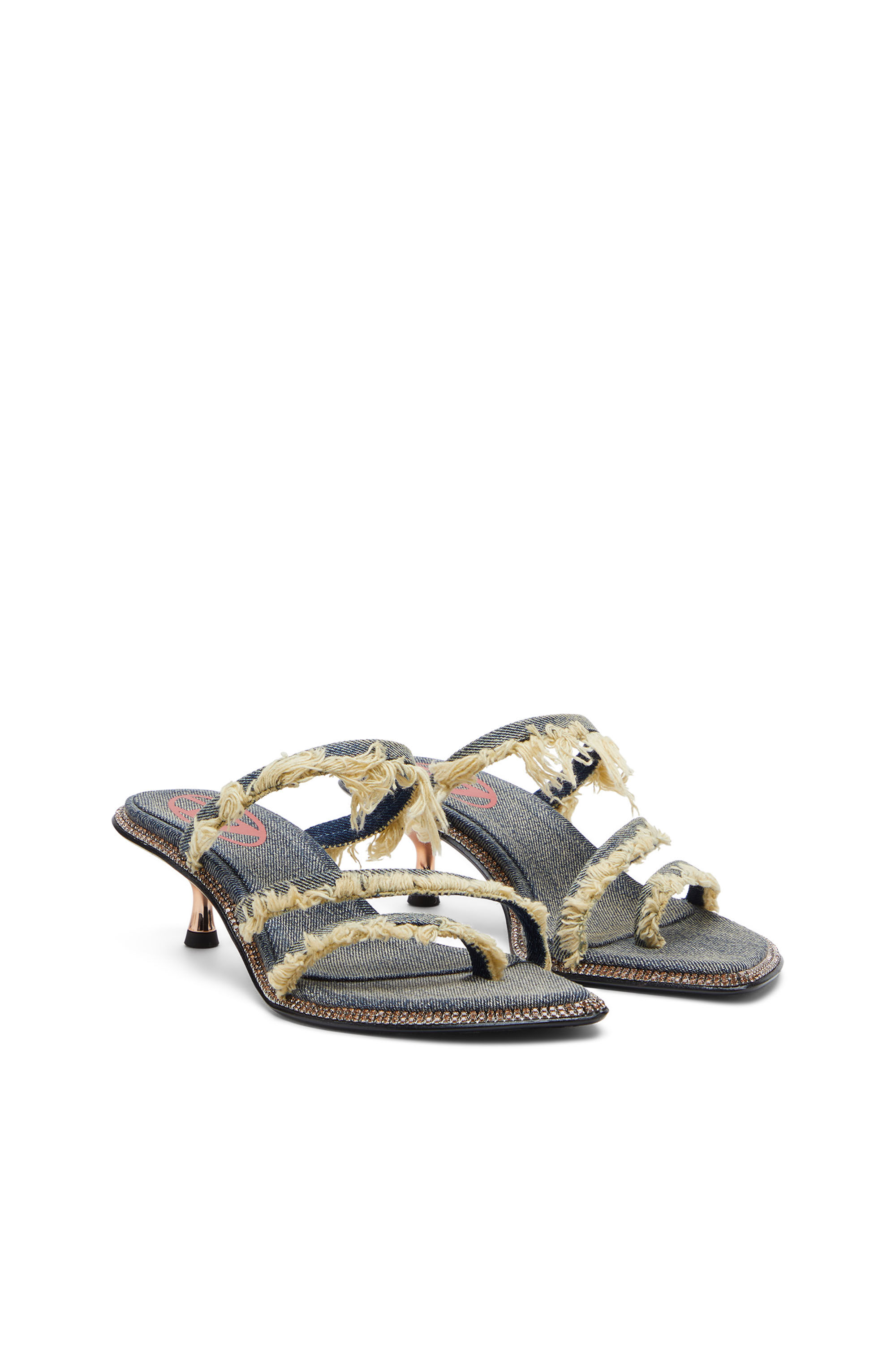 Diesel - D-HAVANNA KITTIE, D-Havanna Kittie-Mules de denim deshilachado con cristales Mujer in Azul marino - 2
