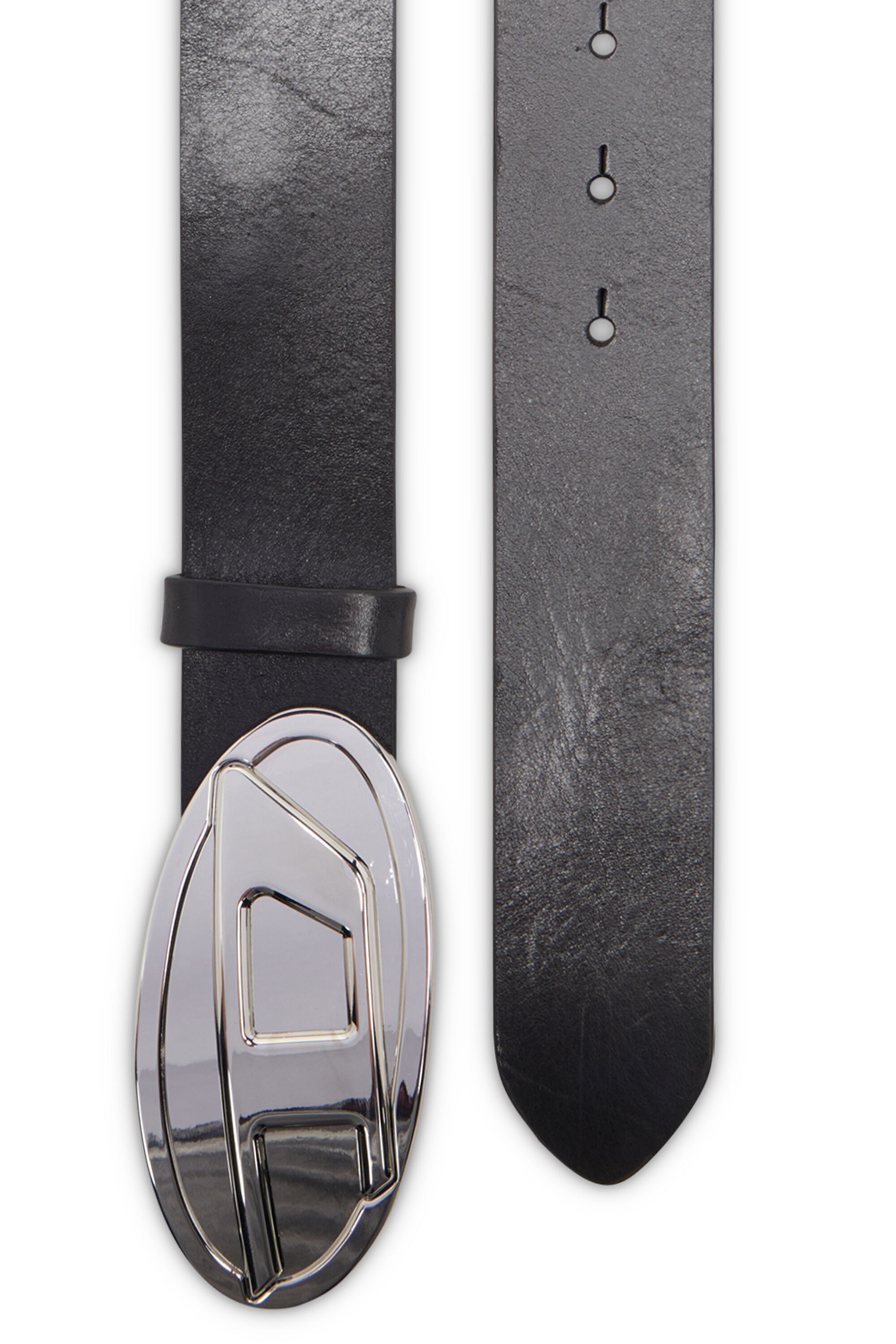 Diesel - B-1DR 2.0, Cinturón de cuero de 4 cm con placa Oval D Mujer in Negro - 2