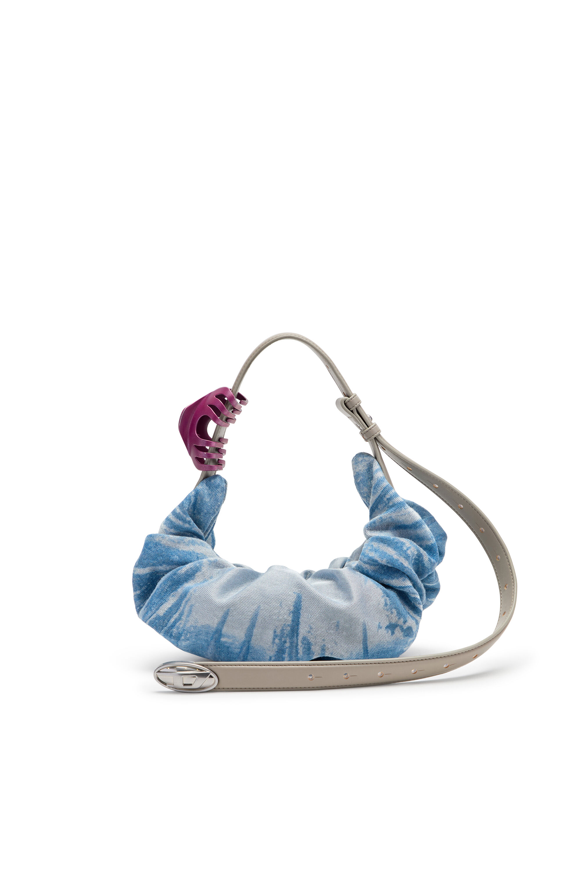 Diesel - GRAB-D HOBO S, Bolso hobo Grab-D-Scrunched en denim satinado Mujer in Azul marino - 2