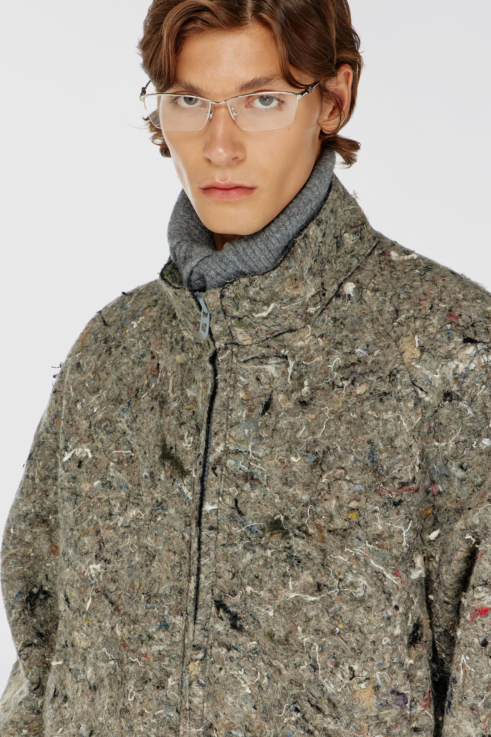 Diesel - J-DISTEM, Chaqueta de fieltro reciclado Hombre in Gris - 5