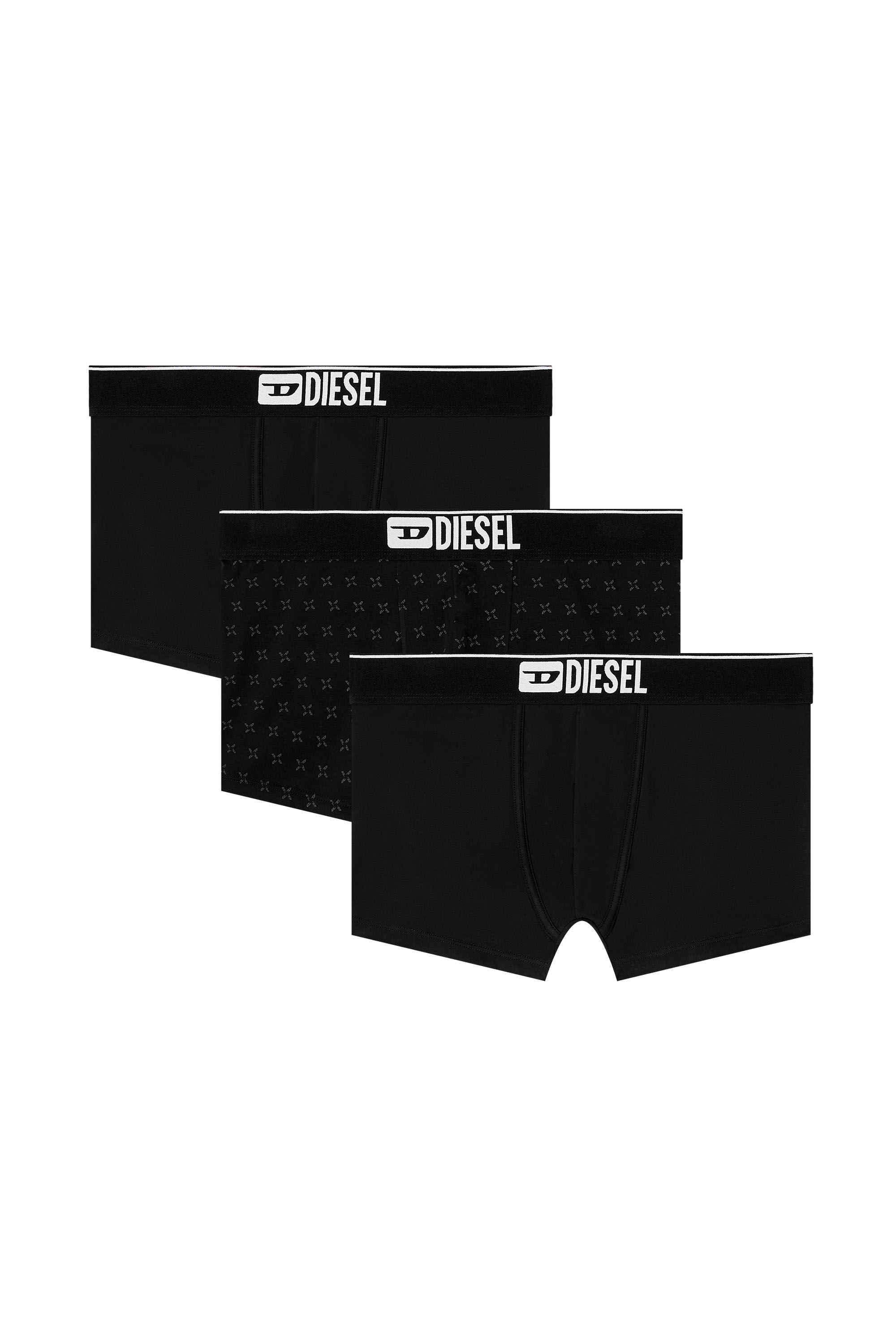 Diesel - DAMIEN-D-BOX-3PACK, Paquete de 3 bóxers de algodón elástico jacquard Hombre in Negro - 2