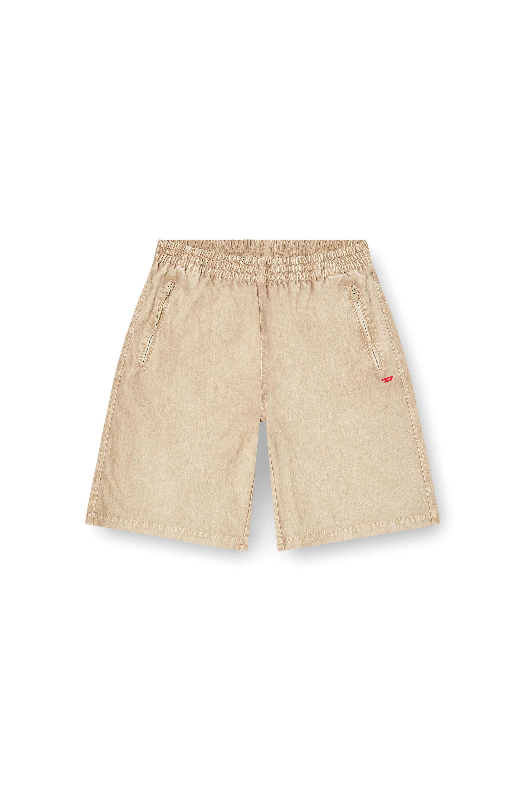 Diesel - P-THECK-SHORT-PLBH, Shorts de nylon tratado Hombre in Beige - 2