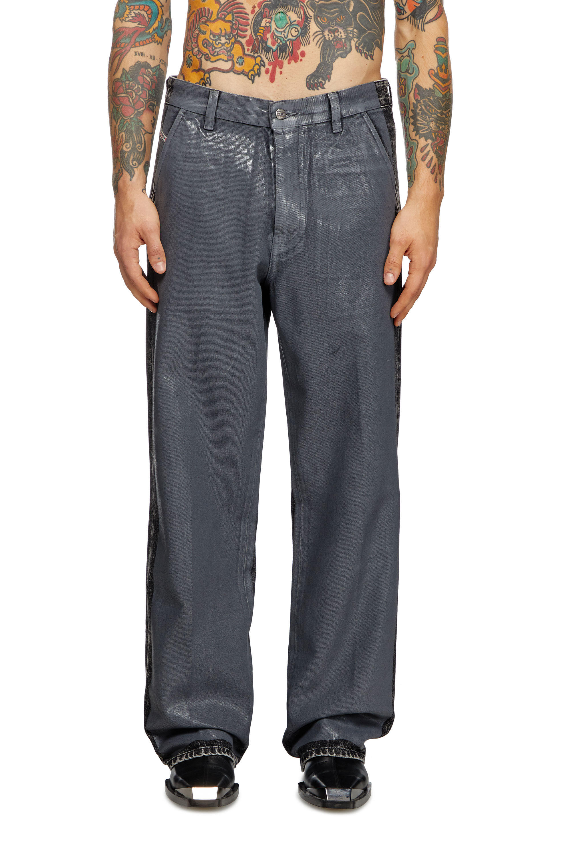 Diesel - Straight Jeans D-Phant-chino 007AP Hombre, Gris - 3