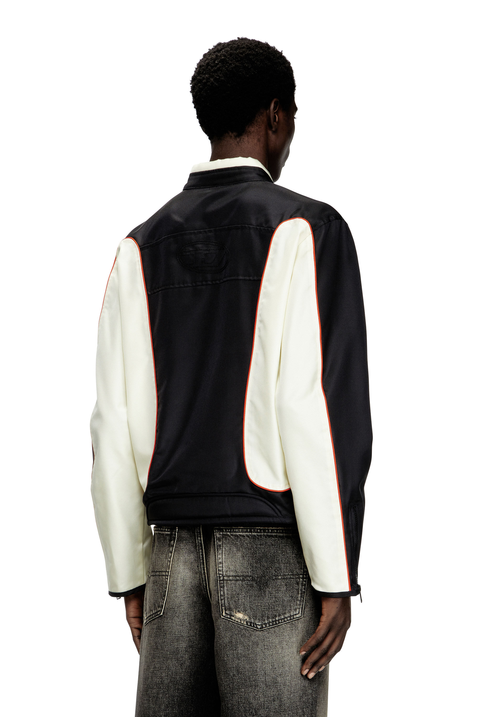 Diesel - J-BLINK-A, Chaqueta biker con bloques de color y ribetes Hombre in Multicolor - 4