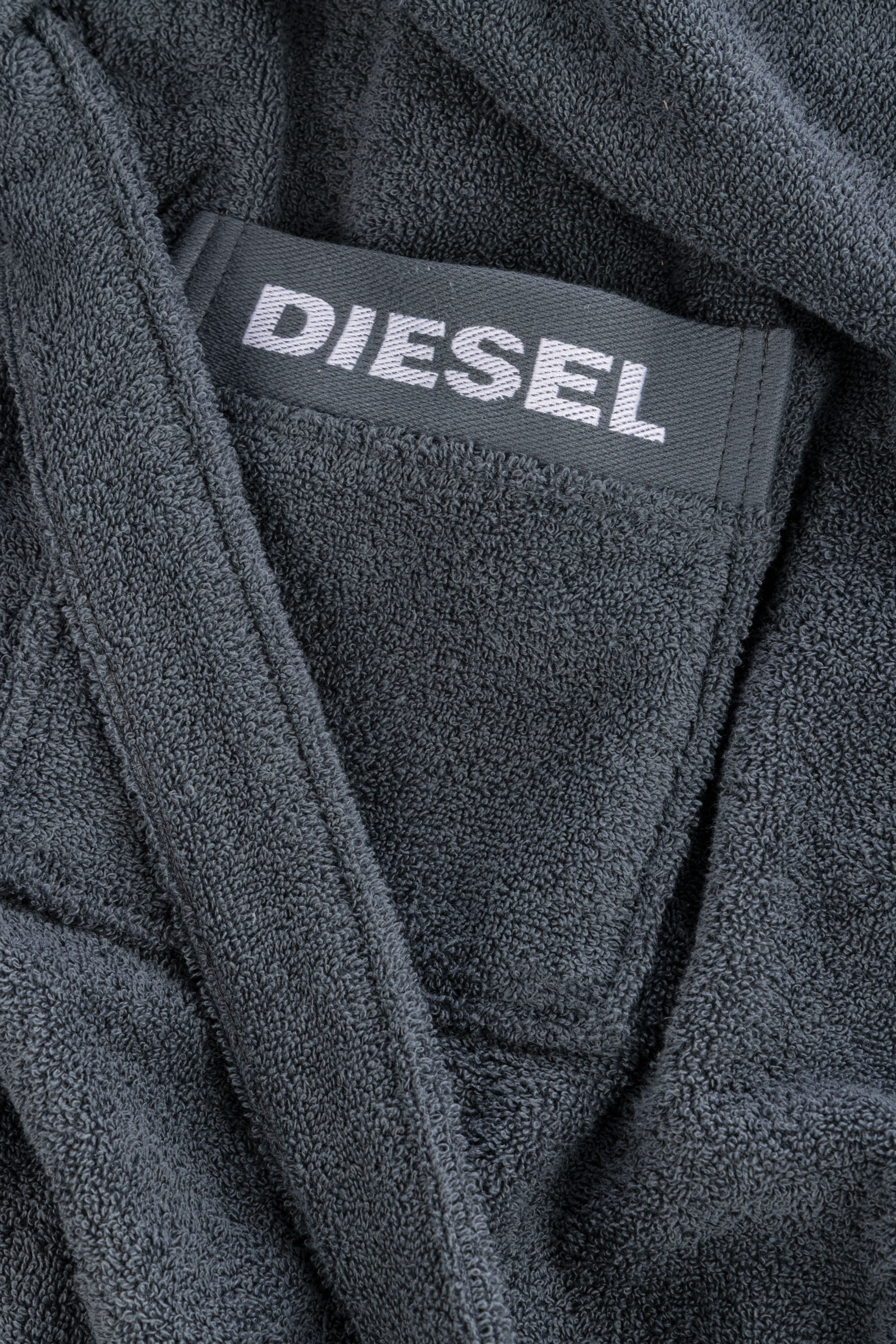 Diesel - 1015111 LOGO-COTTON BATHROBE SIZE M/L GR, Albornoz de Felpa de Algodón, talla M/L Unisex in Gris - 2