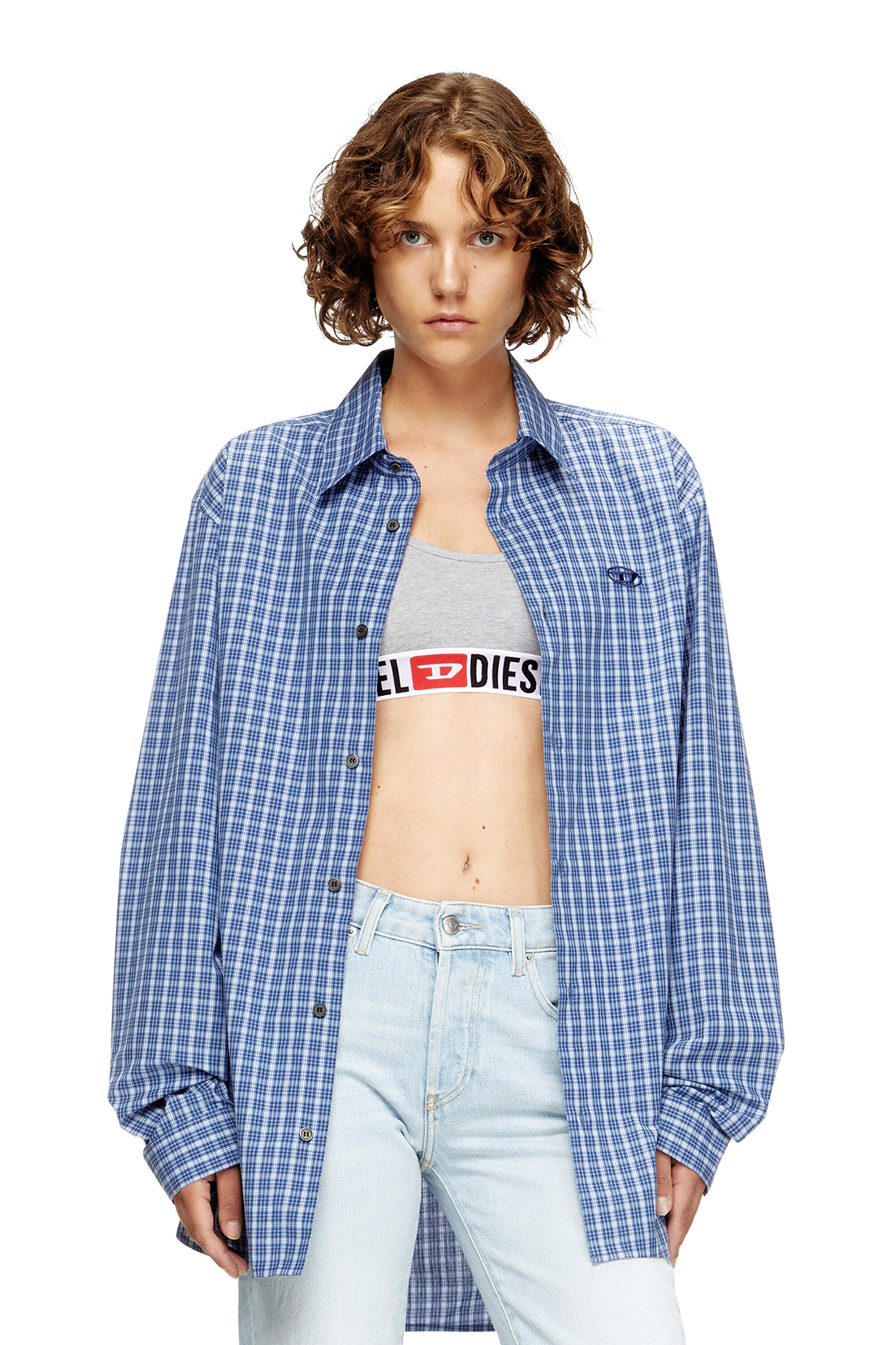 Diesel - UFSB-ORIBA, Bralette con banda con logotipo Mujer in Gris - 5