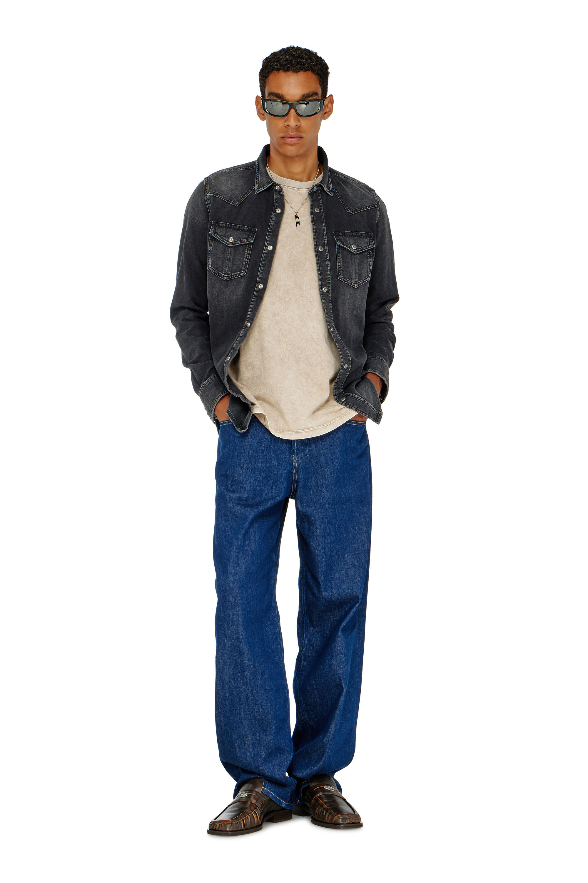 Diesel - D-VEGA, Sobrecamisa denim Hombre in Negro - 1
