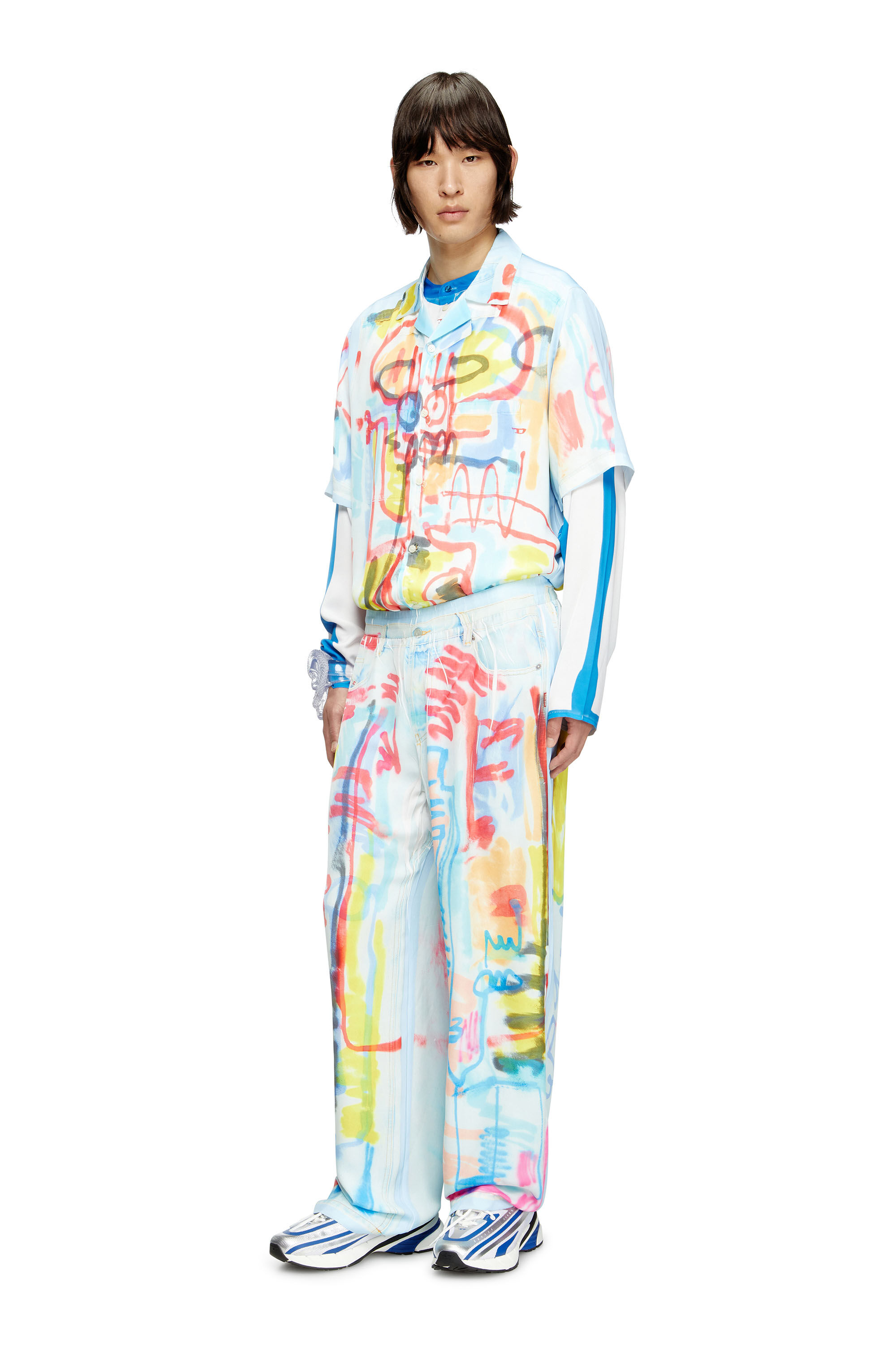 Diesel - P-AFTER-GRAFFITI-AFR, Pantalón holgado con estampado graffiti Unisex in Multicolor - 1