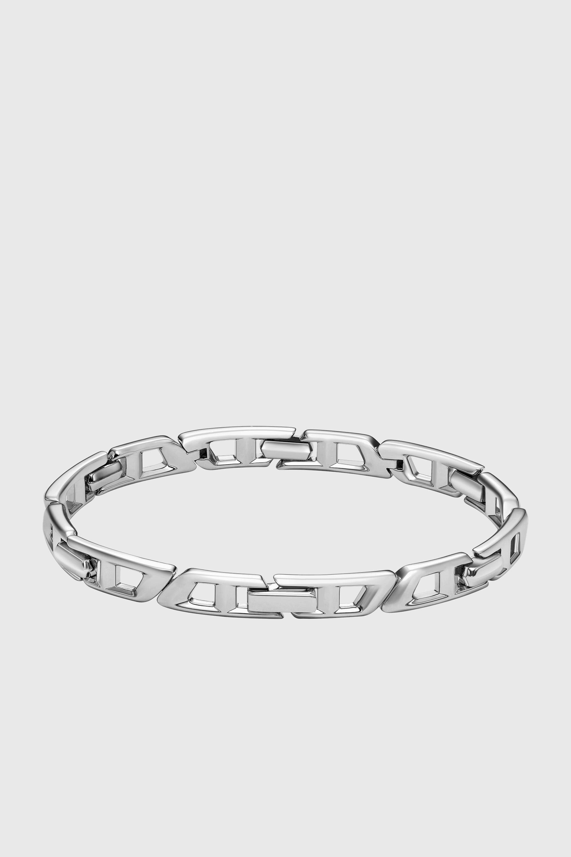 Diesel - DL1350040 STERLING SILVER JEWEL, Pulsera de eslabones con el logotipo D de plata esterlina Unisex in Plateado - 2
