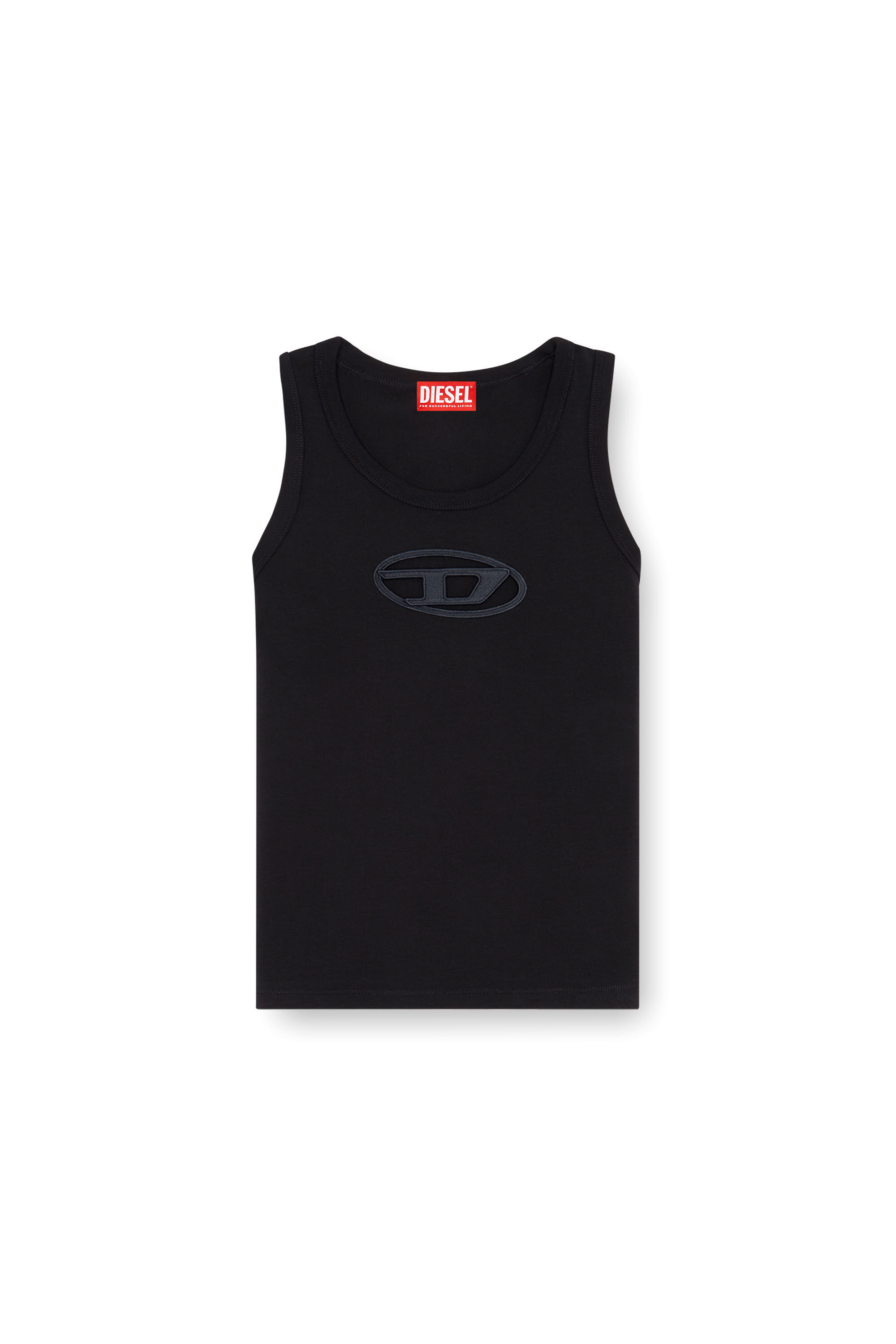 Diesel - T-LYNYS-OD, Mujer Camiseta sin mangas con logotipo Oval D recortado in Negro - Image 2
