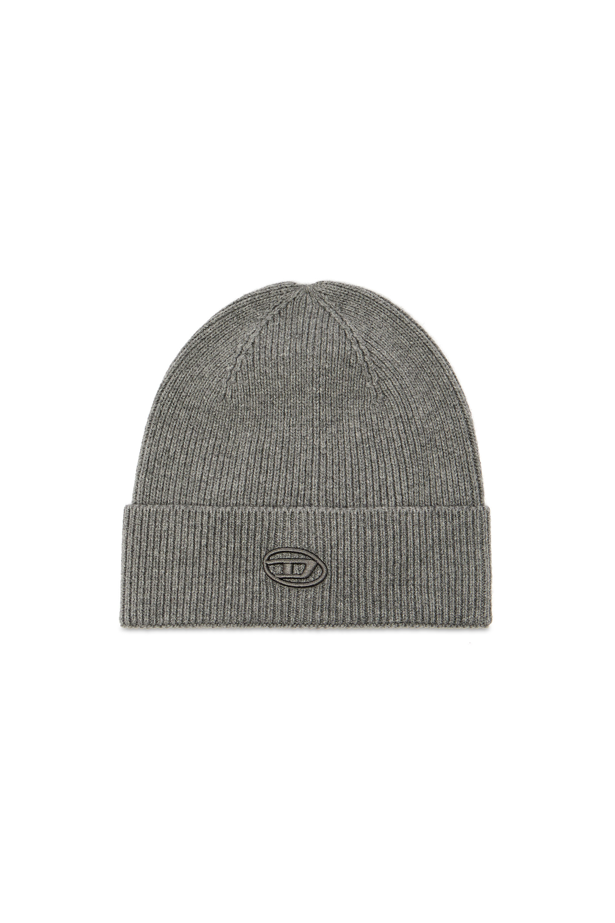 Diesel - K-CODER-FULLY B, Gorro en canal&eacute; con la D bordada Unisex in Gris - 1