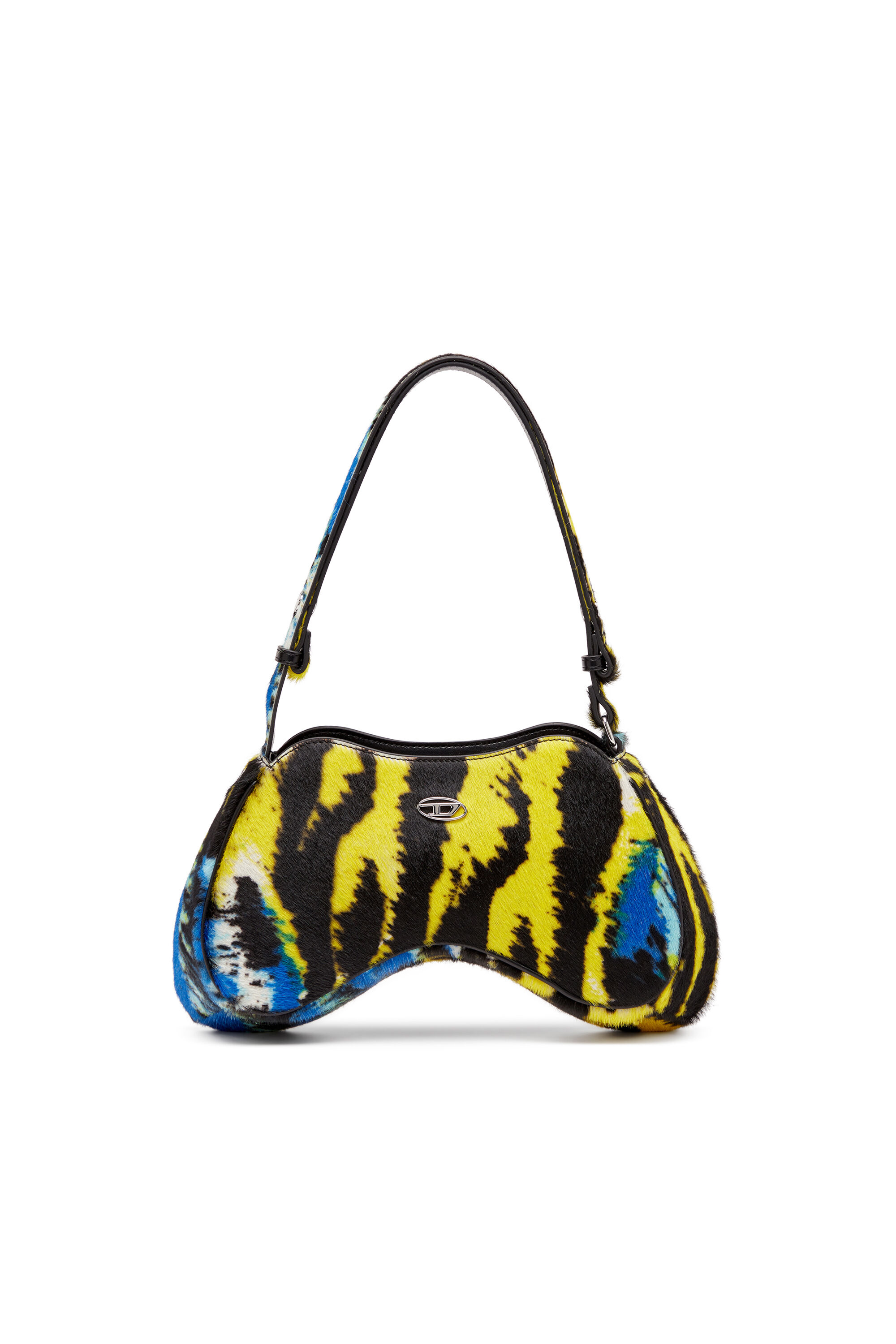 Diesel - PLAY SHOULDER, Play-Bolso de hombro en piel de becerro con estampado de tigre Mujer in Multicolor - 1