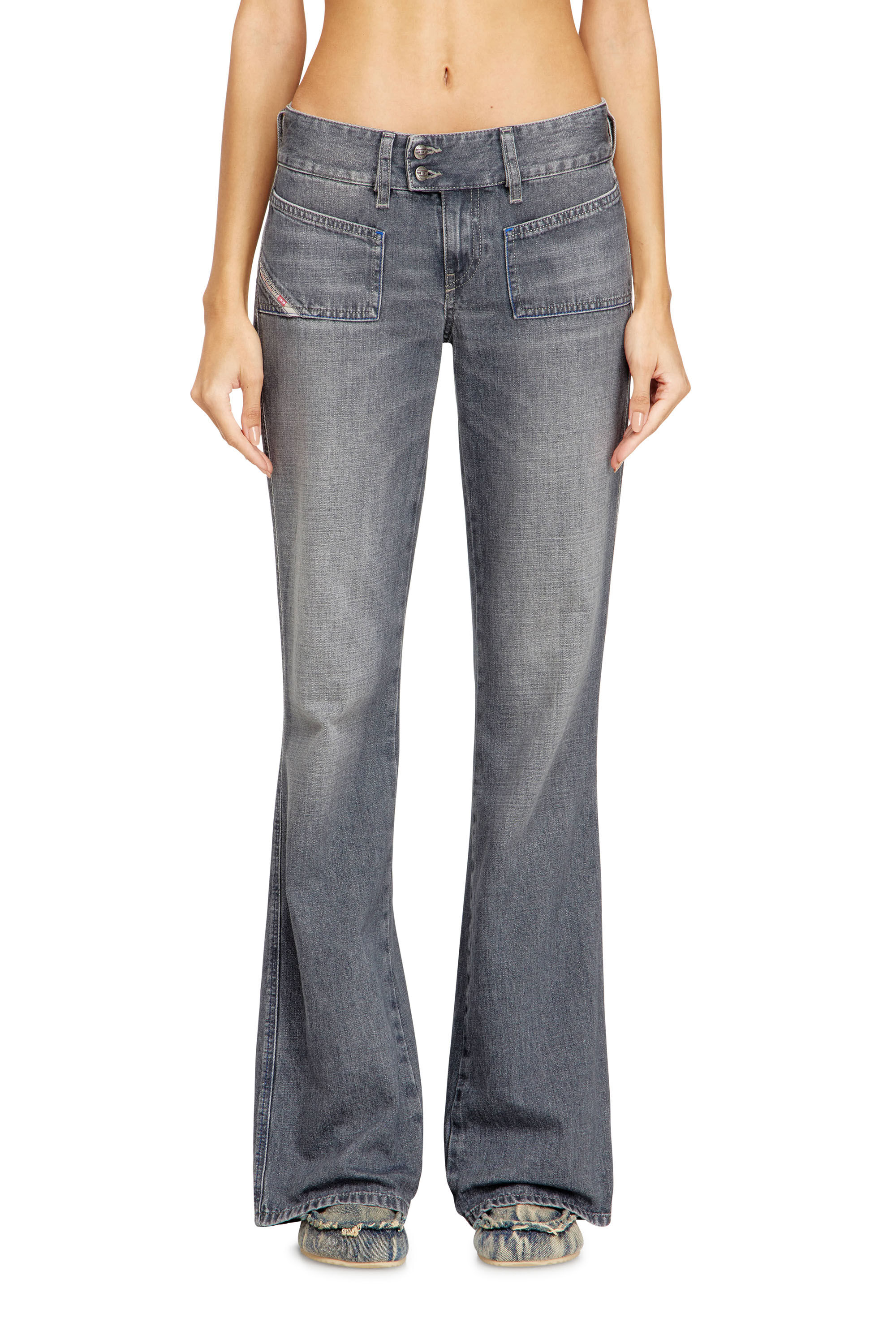 Diesel - Bootcut Jeans D-Hush 09N83 Mujer, Gris - 3