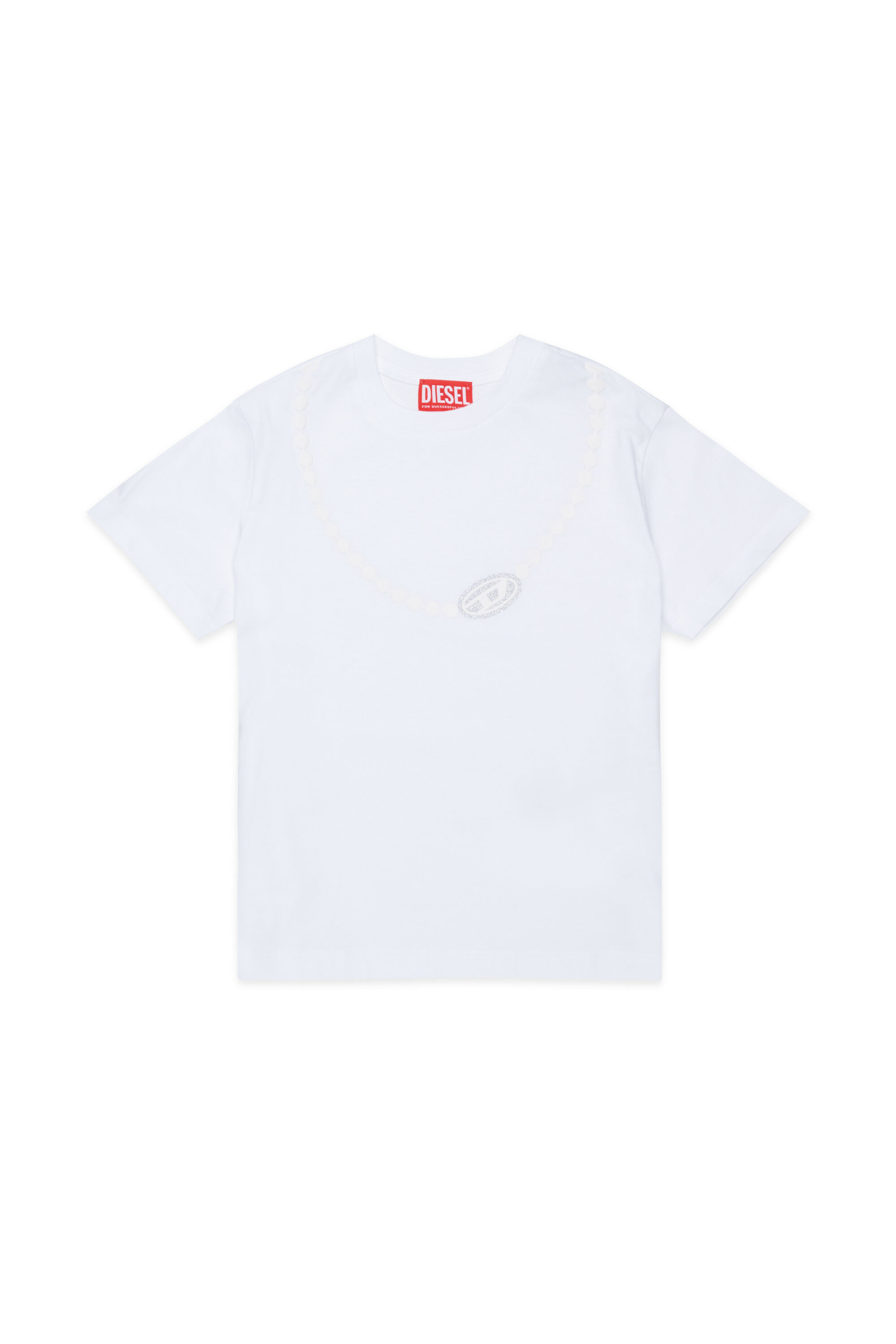 Diesel - TICLA, Camiseta de algod&oacute;n con estampado de collar Mujer in Blanco - 1