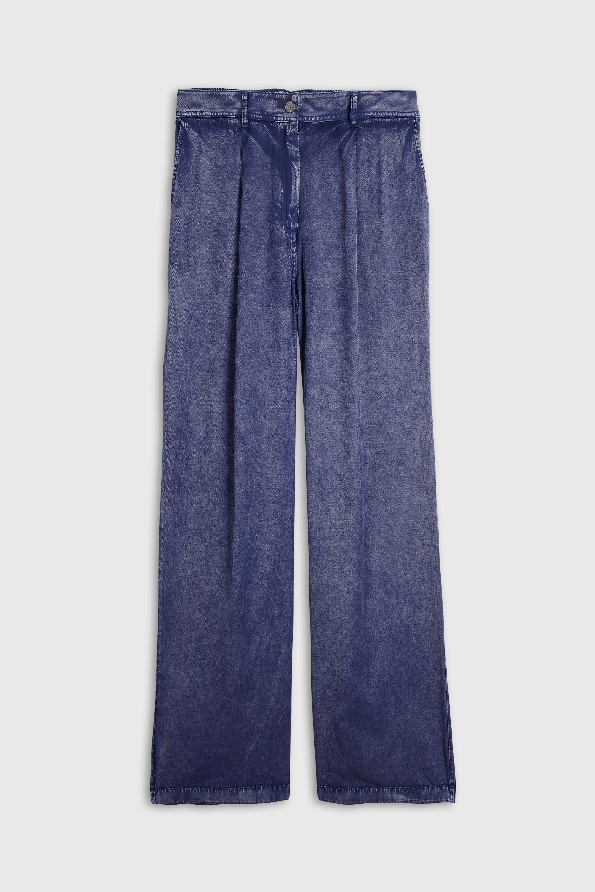 Diesel - P-AUSTINE, Pantal&oacute;n wide leg de viscosa efecto denim Mujer in Azul marino - 2