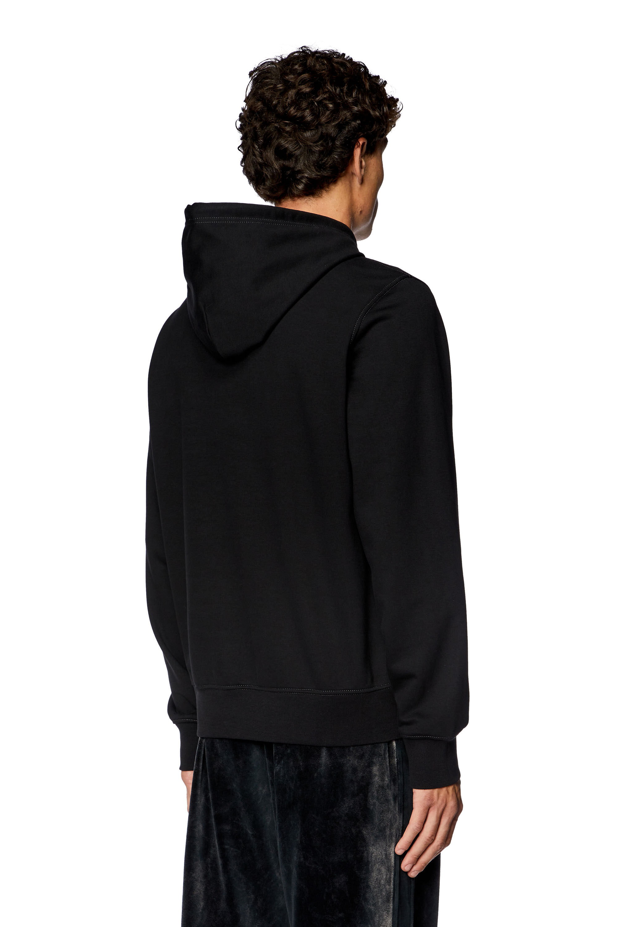 Diesel - S-GINN-HOOD-K36, Sudadera con capucha con estampado de nave espacial Hombre in Negro - 4