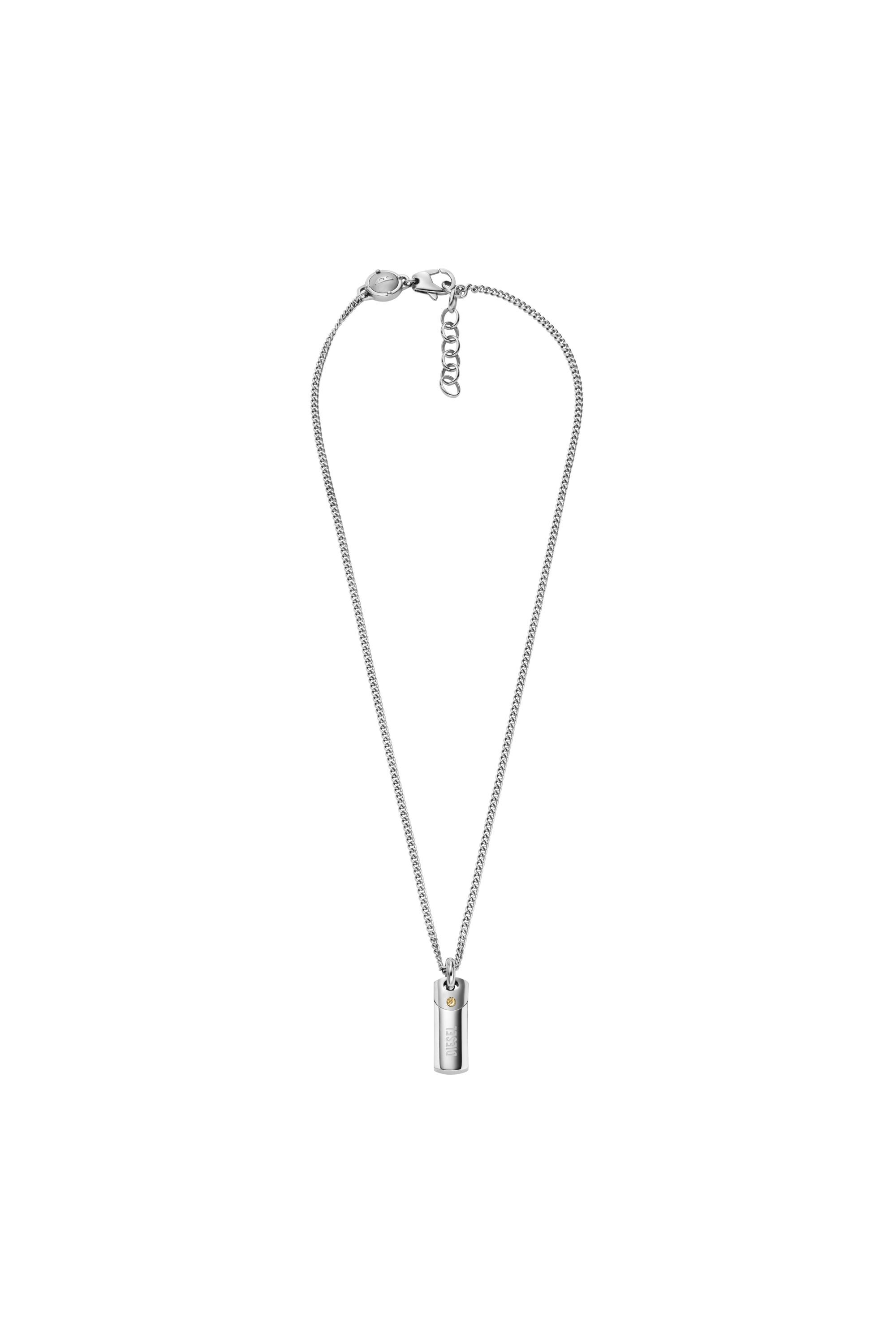 Diesel - DX1116, Collar con placa identificativa de acero Hombre in Plateado - 1