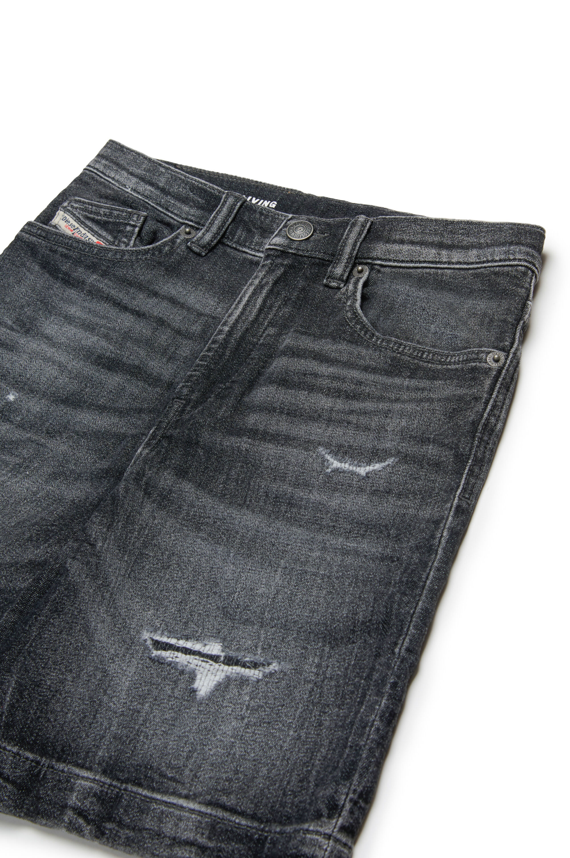 Diesel - D-MACS-SH-J JJJ, Bermuda JoggJeans con roturas Hombre in Negro - 3