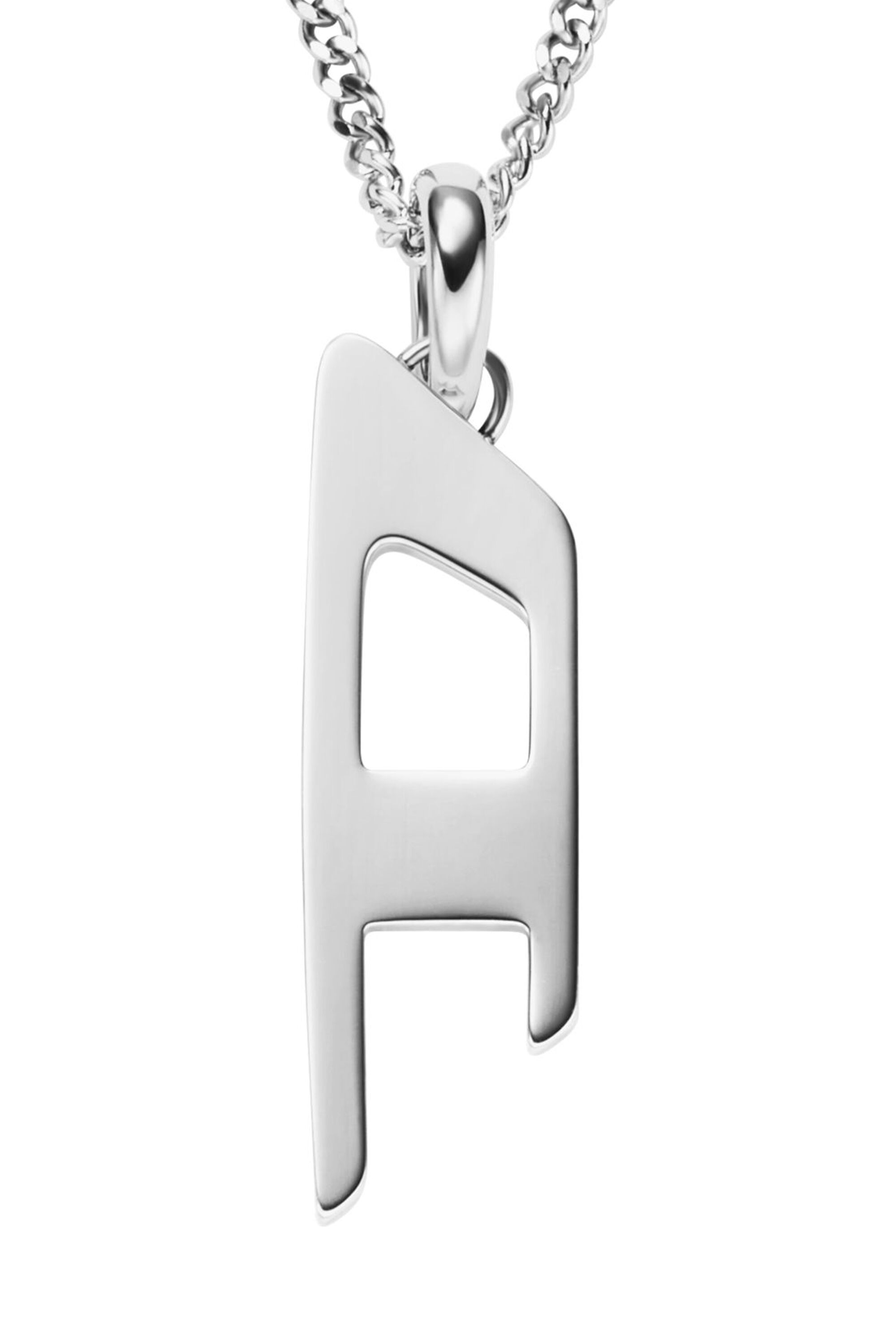 Diesel - DX1625040 JEWELLERY, Collar con colgante del logo D en acero inoxidable Unisex in Plateado - 2