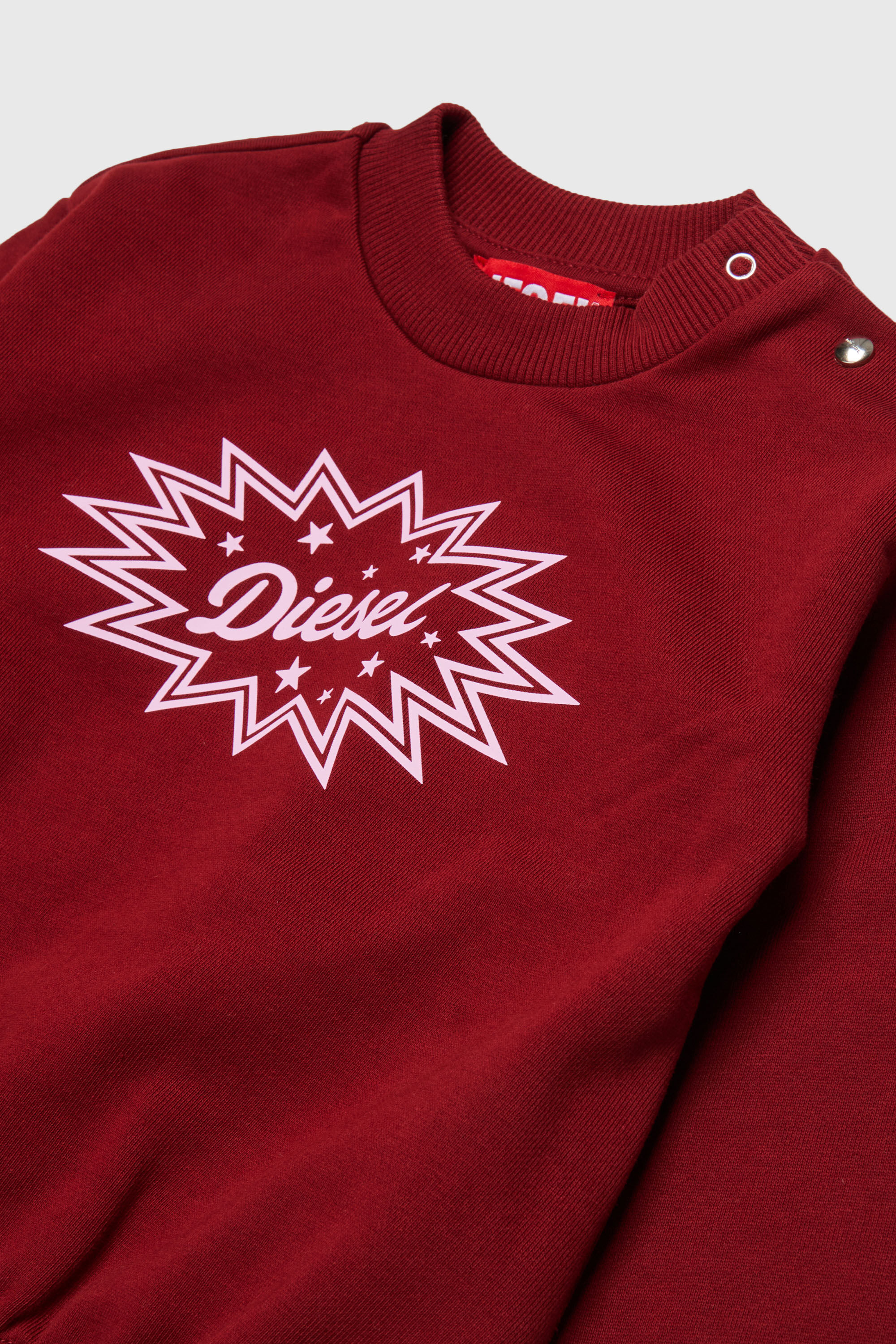 Diesel - SFUMB, Sudadera de algod&oacute;n con estampado de logo starburst Mujer in Rojo - 3