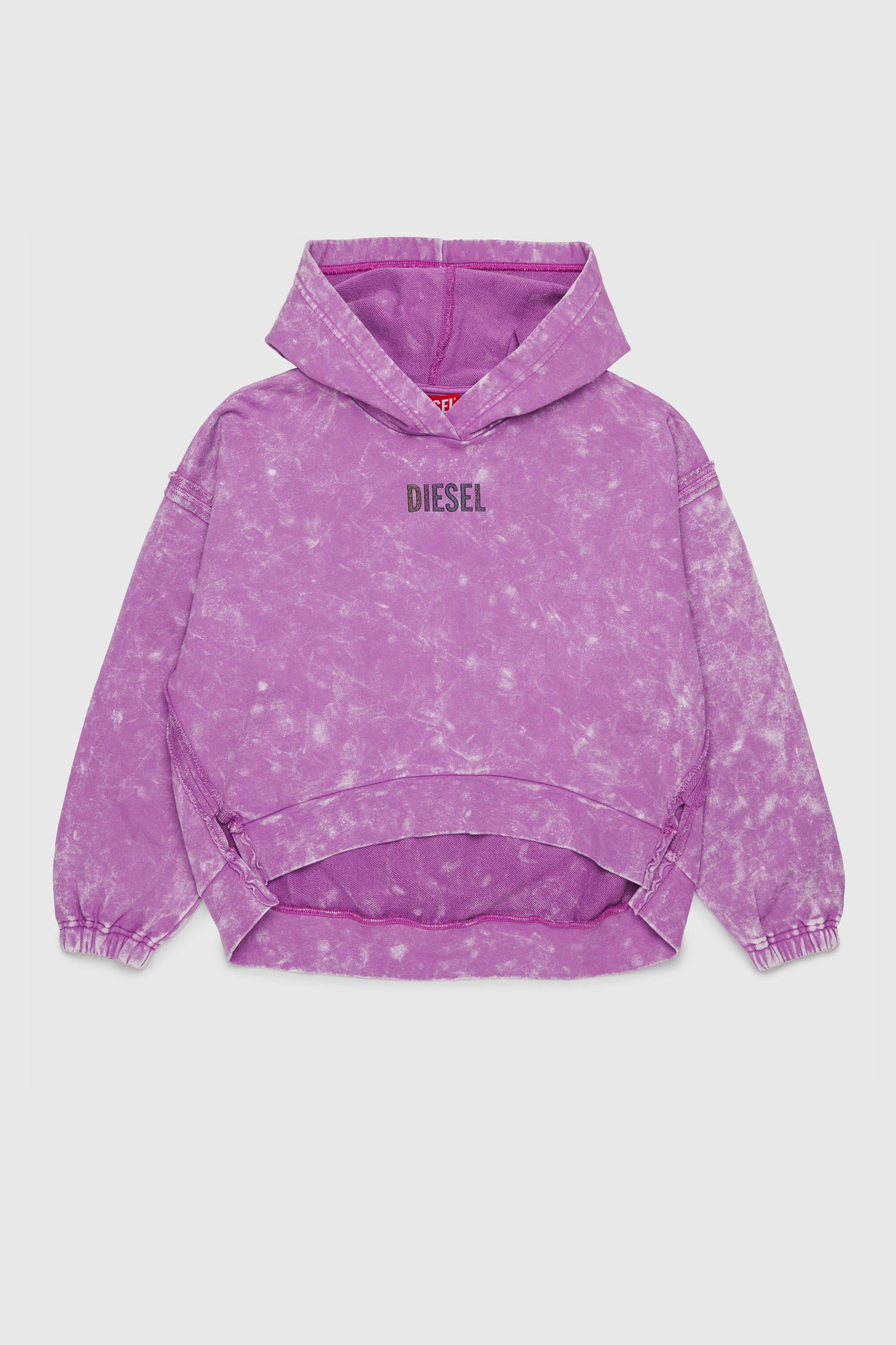 Diesel - SLOXY, Sudadera con efecto tie-dye y logo arco&iacute;ris Mujer in Morado - 1
