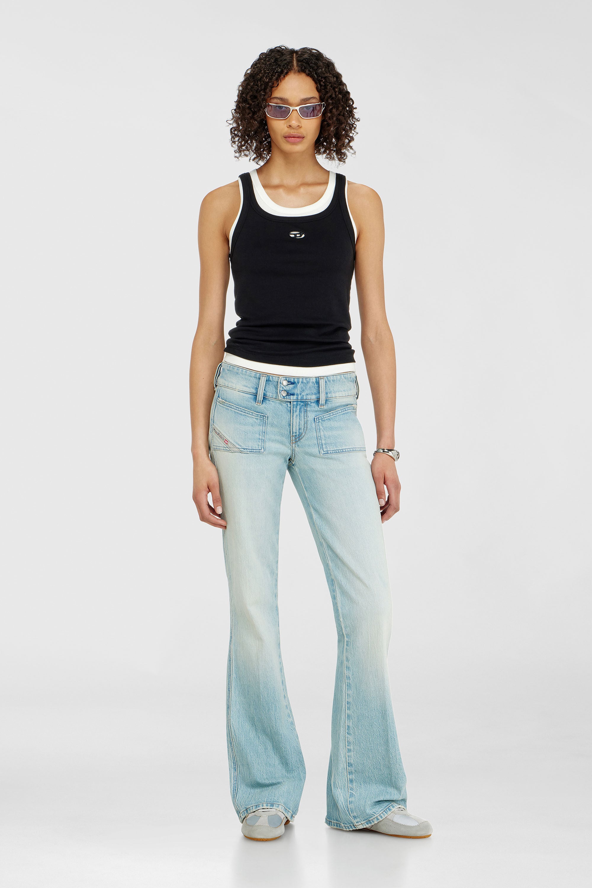 Diesel - D-MILE LOW II W, D-Mile- Zapatillas con superposiciones de ante Mujer in Azul marino - 7