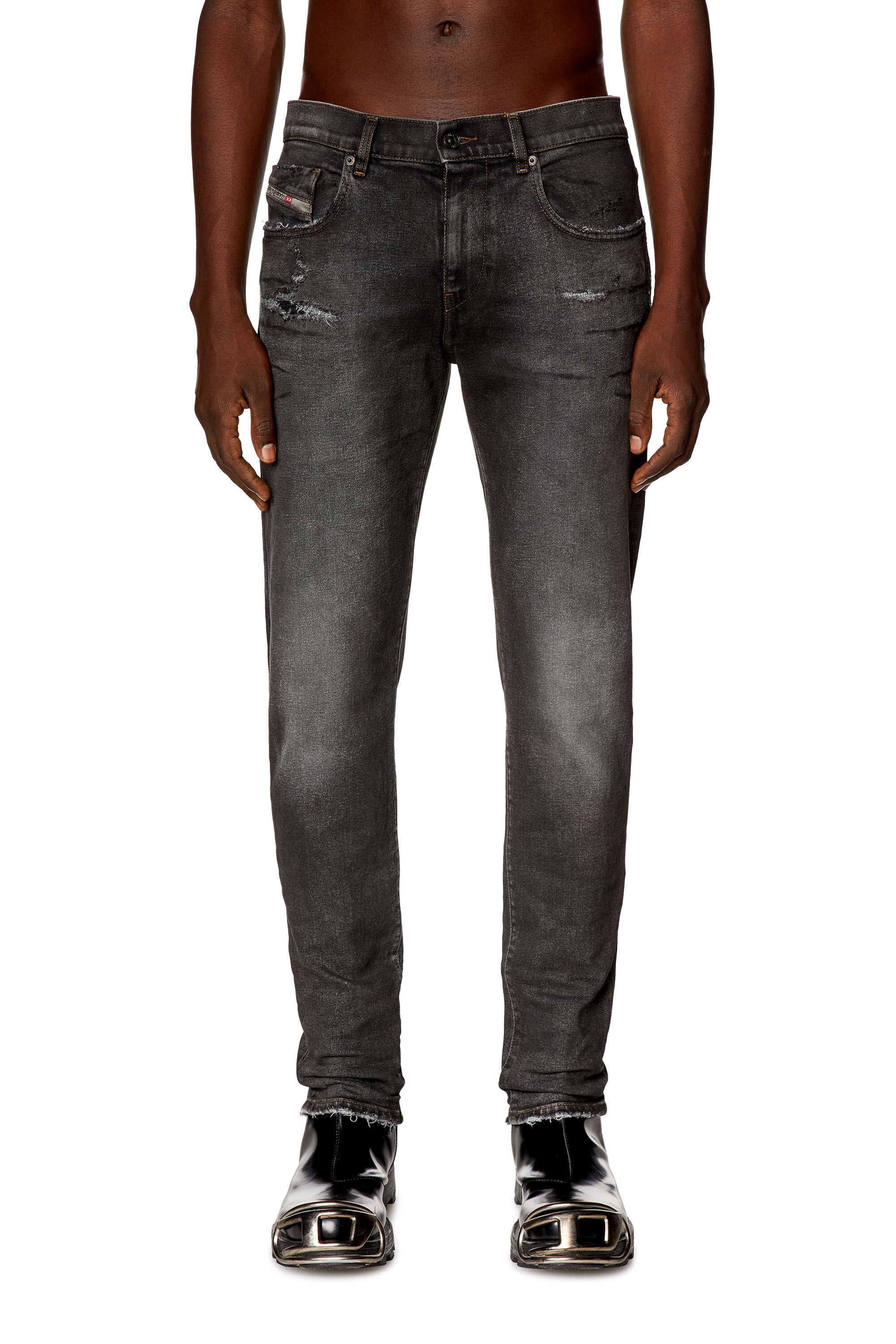 Diesel - Slim Jeans 2019 D-Strukt E9D78, Negro/Gris oscuro - Image 3