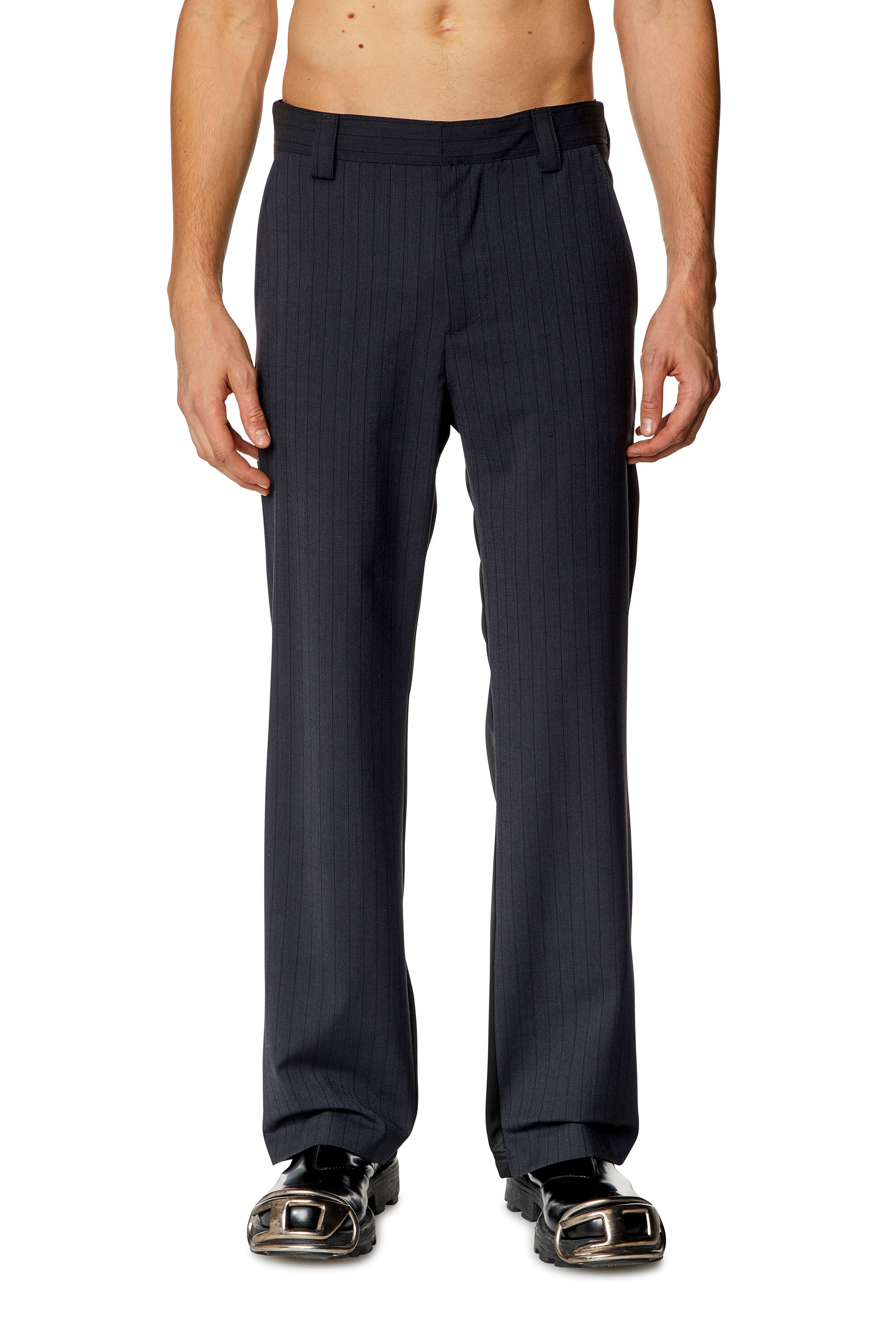 Diesel - P-WIRE, Hombre Pantalones híbridos de rayas finas in Gris - Image 3
