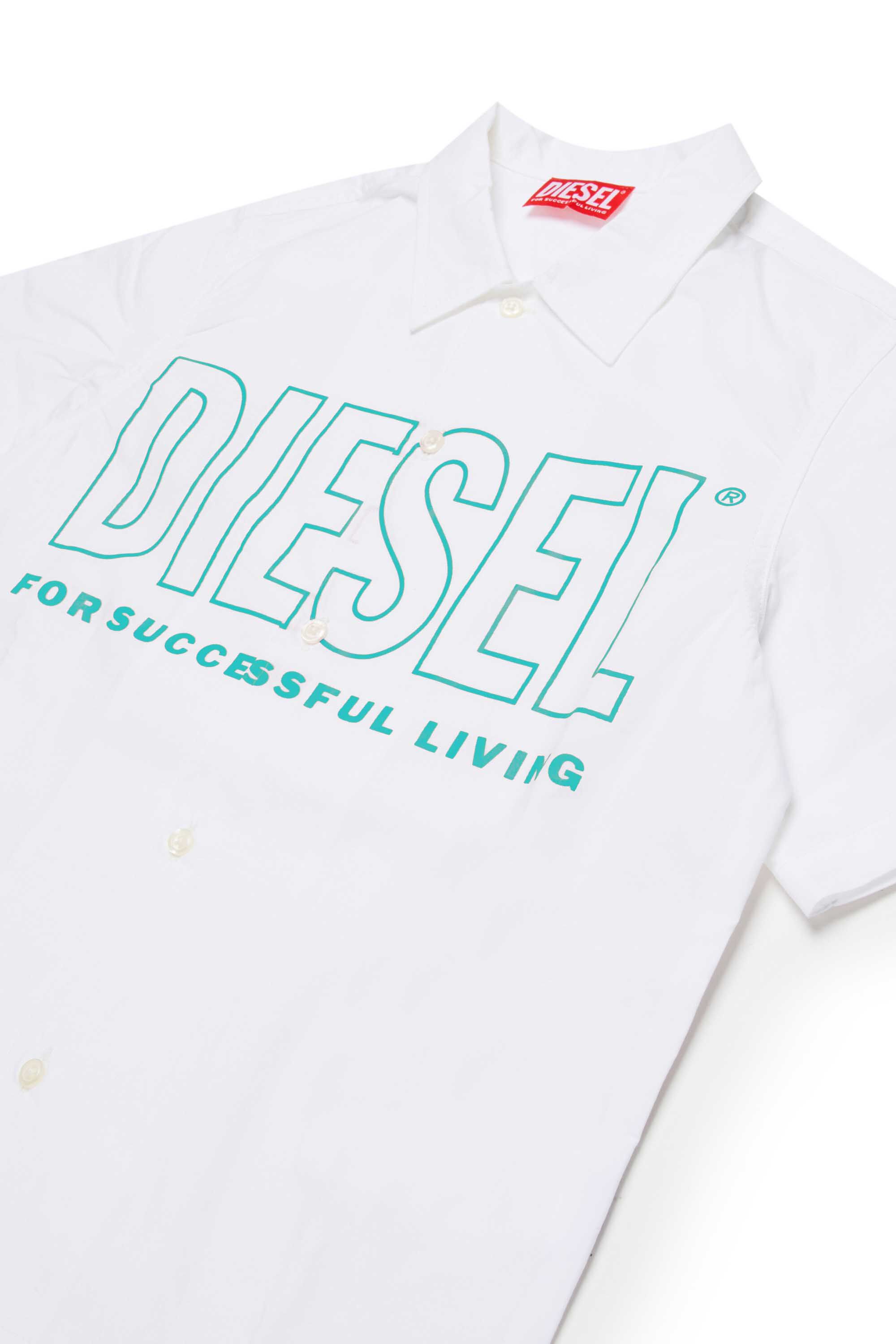 Diesel - MCDRID, Camisa de algod&oacute;n con mangas cortas Hombre in Blanco - 3