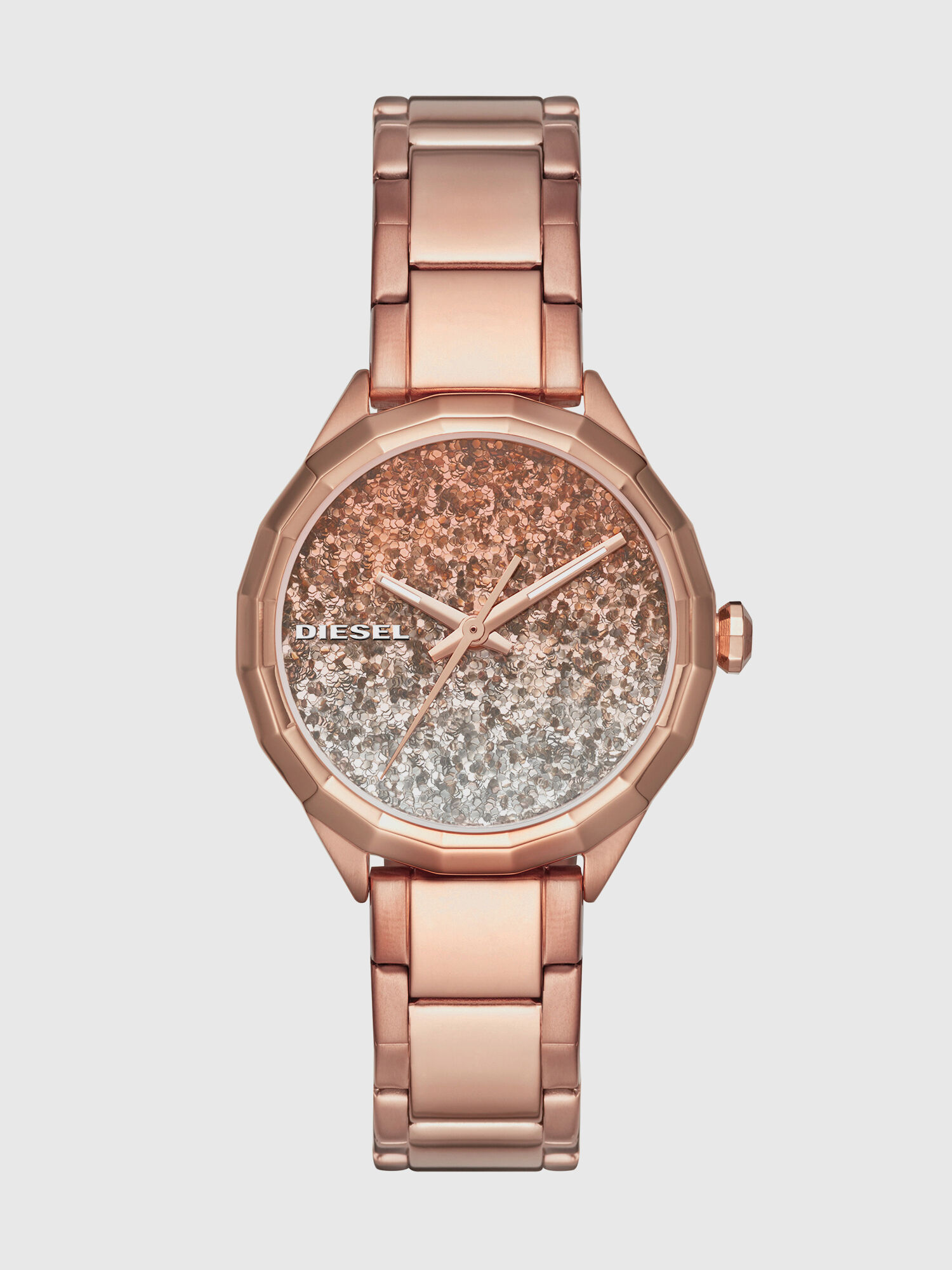 Diesel rose shop gold watch womens