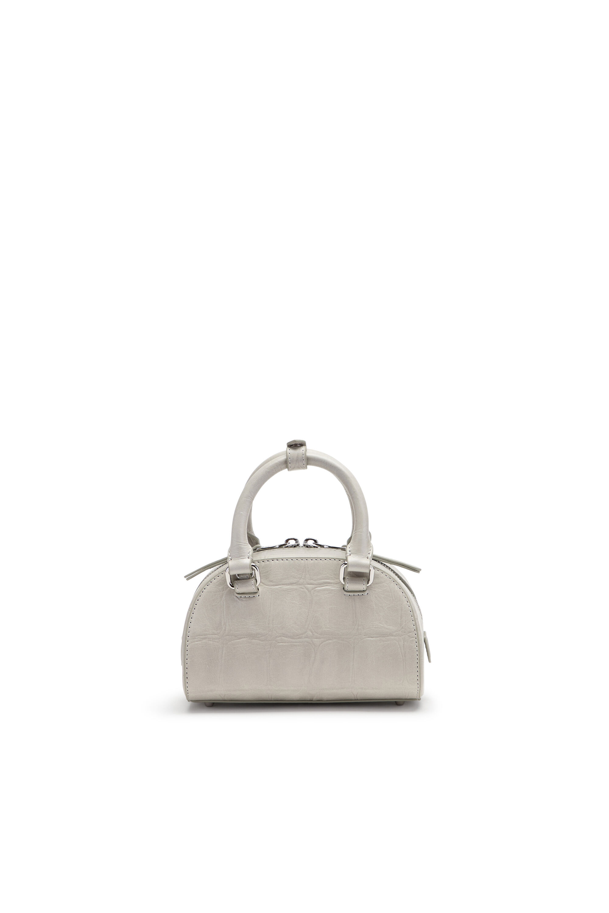 Diesel - 1DR DOME CROSSBODY, Bolso bowling Dome-Mini 1DR en piel efecto cocodrilo Mujer in Gris - 2