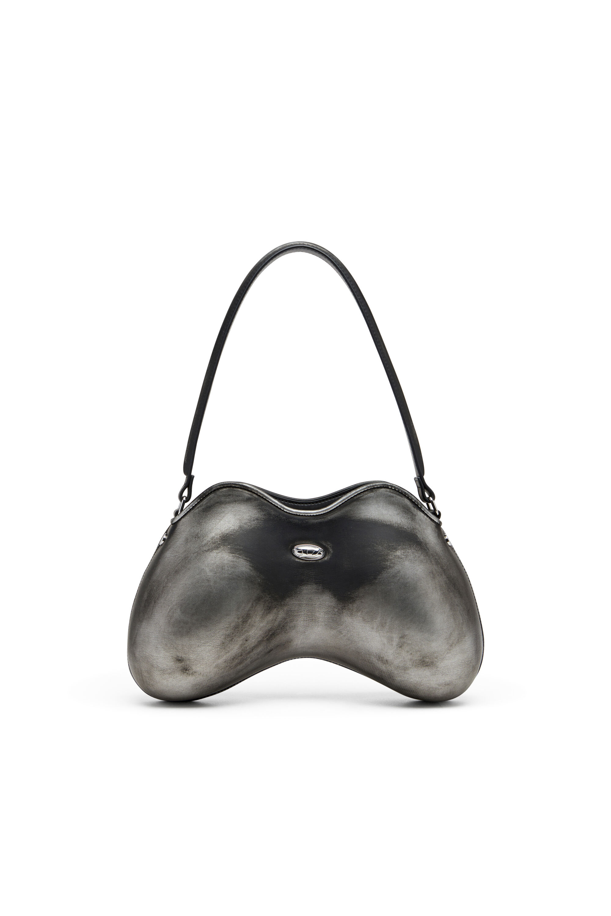 Diesel - DOUBLE-D SHOULDER, Double-D-Bolso de hombro rígido en PU cepillado Mujer in Negro - 1
