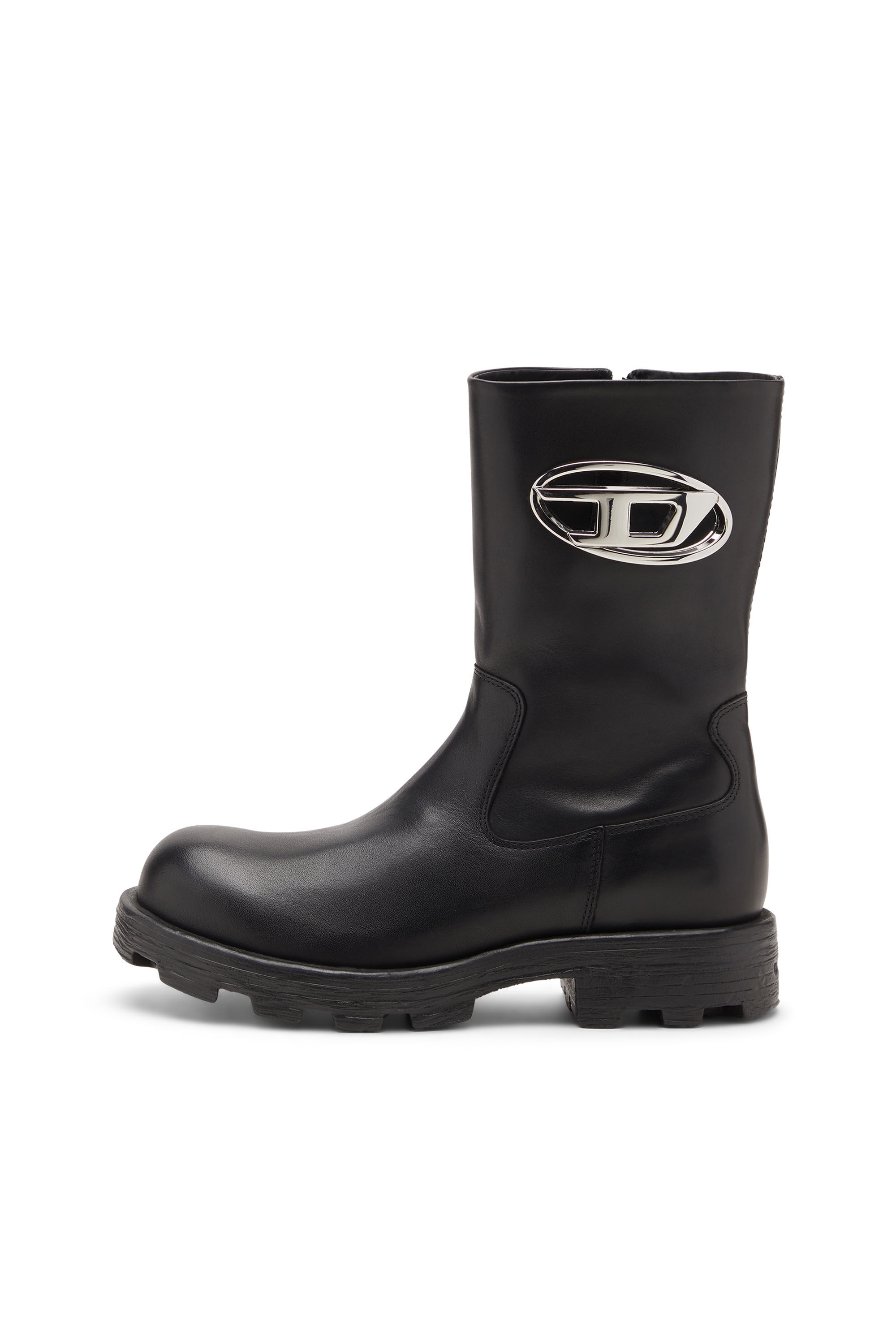 Diesel - D-HAMMER BKR D W, D-Hammer-Botas tipo motorista de cuero brillante Mujer in Negro - 7
