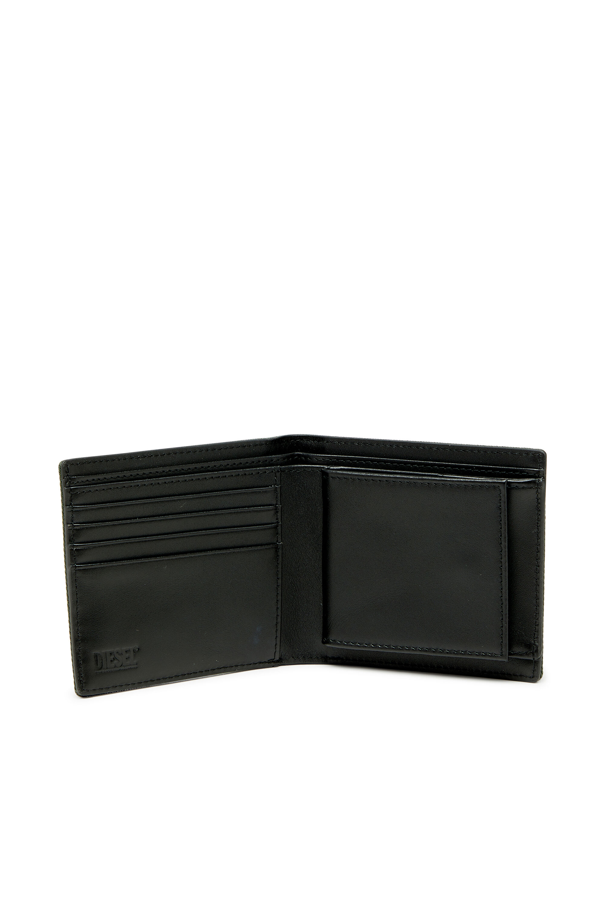 Diesel - D-PACK BI FOLD COIN 3D, Peque&ntilde;a billetera plegable con patch Diesel Hombre in Verde - 3