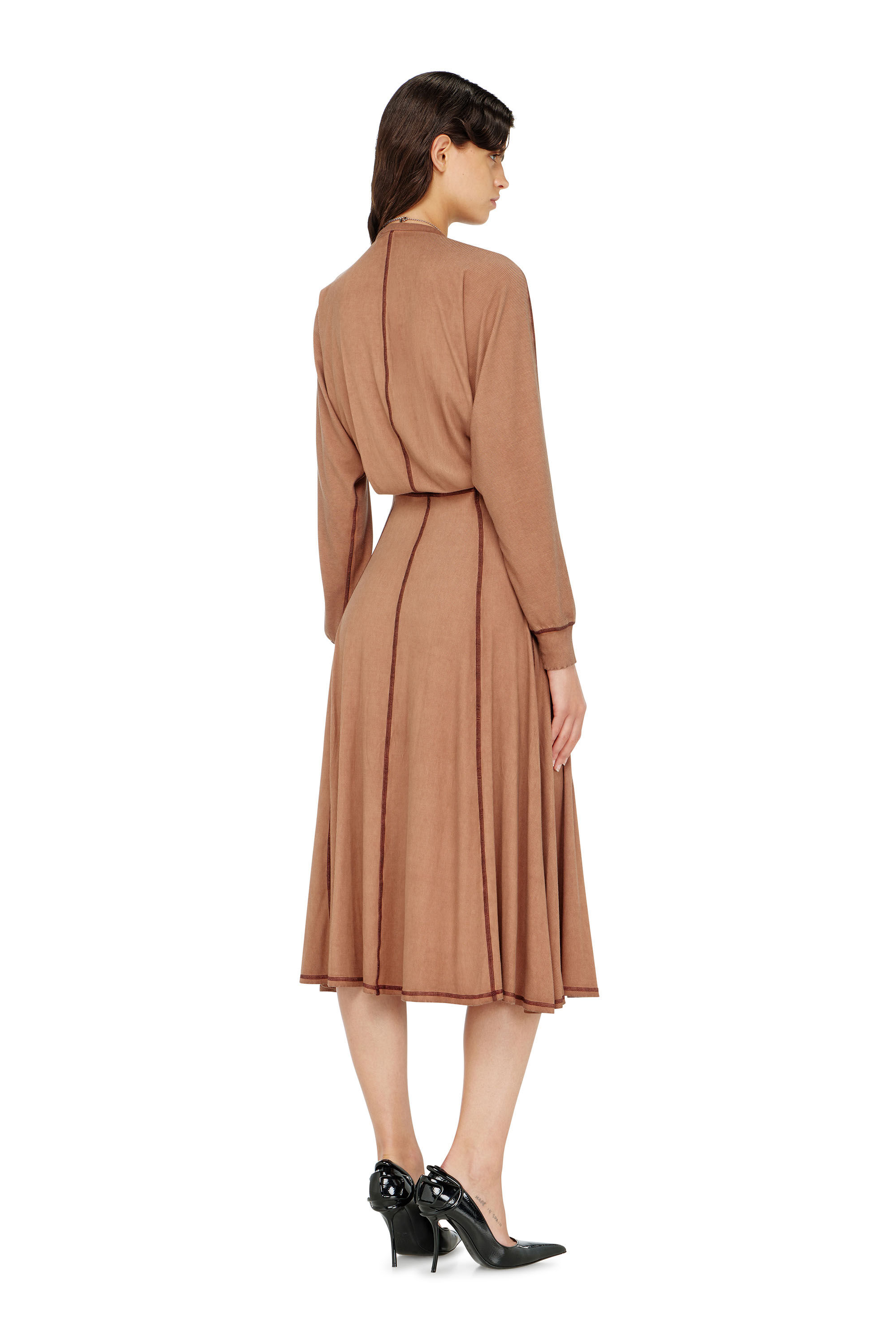 Diesel - D-ISERINA, Vestido midi de punto canal&eacute; con mangas murci&eacute;lago Mujer in ToBeDefined - 4