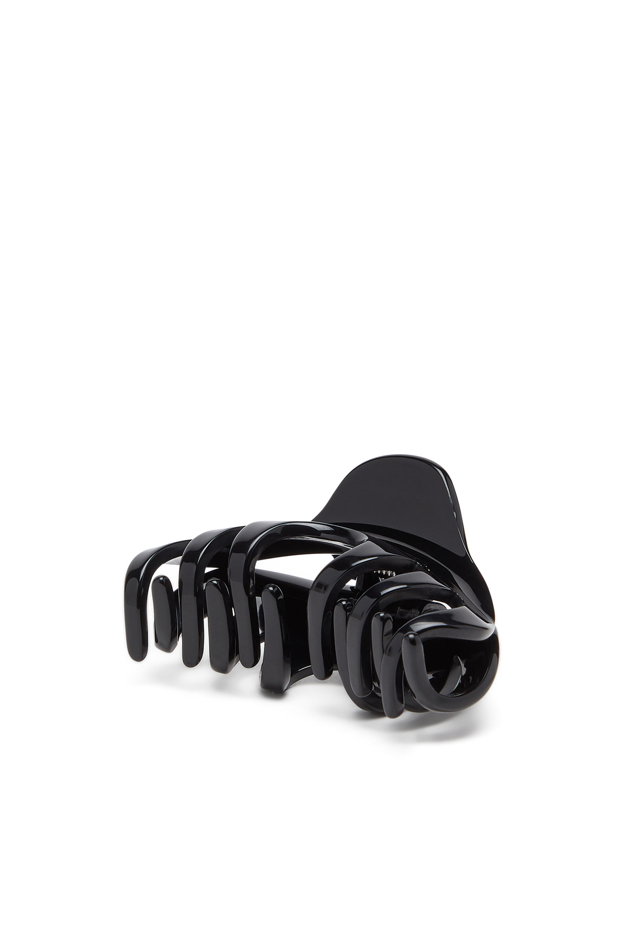 Diesel - TALON CLIP, Clip para el cabello de resina con logo D ovalado Mujer in Negro - 1