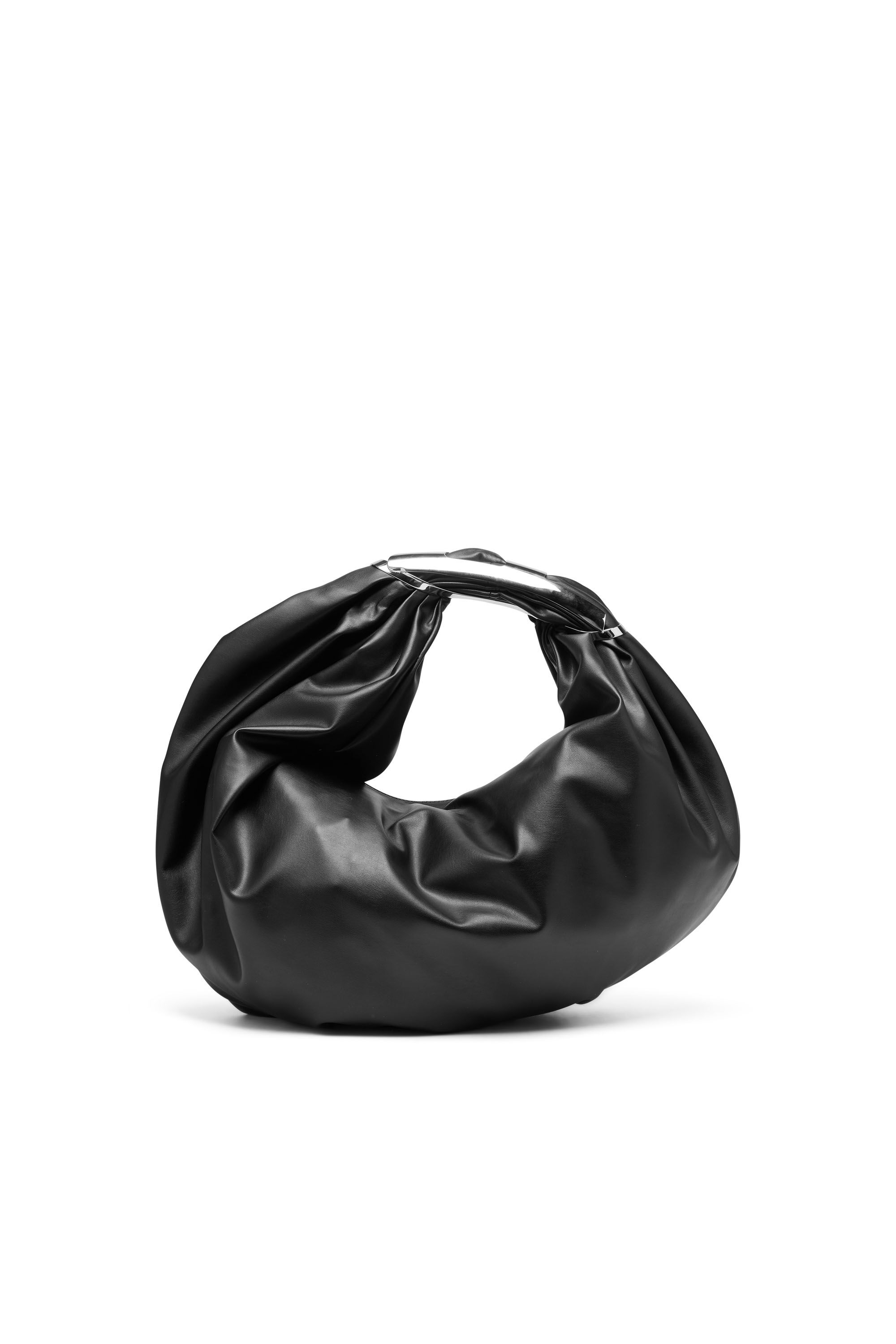 Diesel - GRAB-D HOBO M, Mujer Grab-D M-Bolso hobo de poliuretano elástico in Negro - Image 3