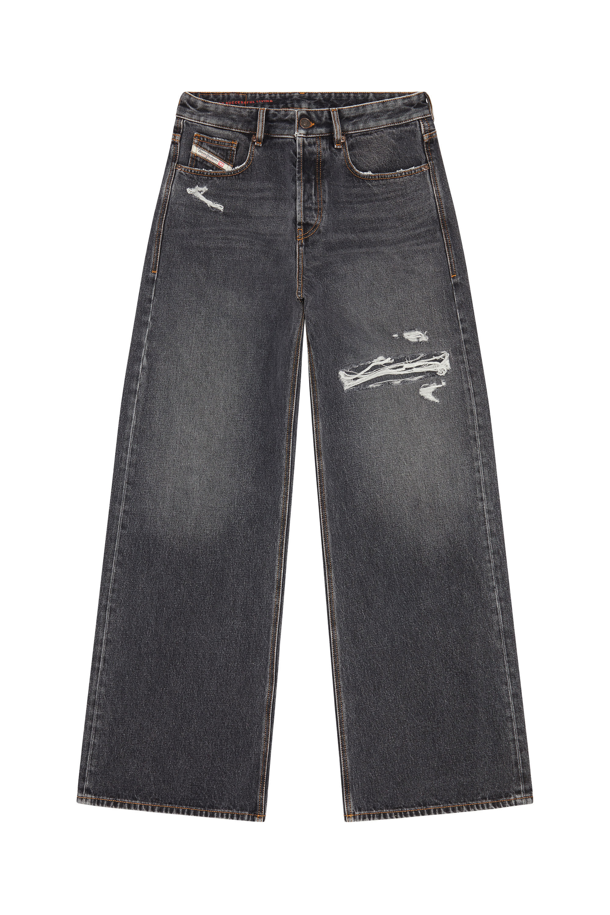 D RISE Hombre Vaqueros rectos oversize negro gris oscuro Diesel