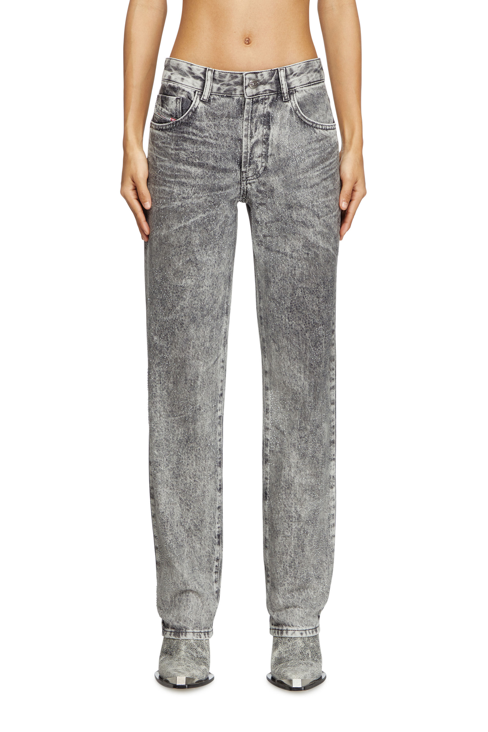 Diesel - Regular Jeans 1989 D-Mine 0ABCS Mujer, Gris Claro - 3