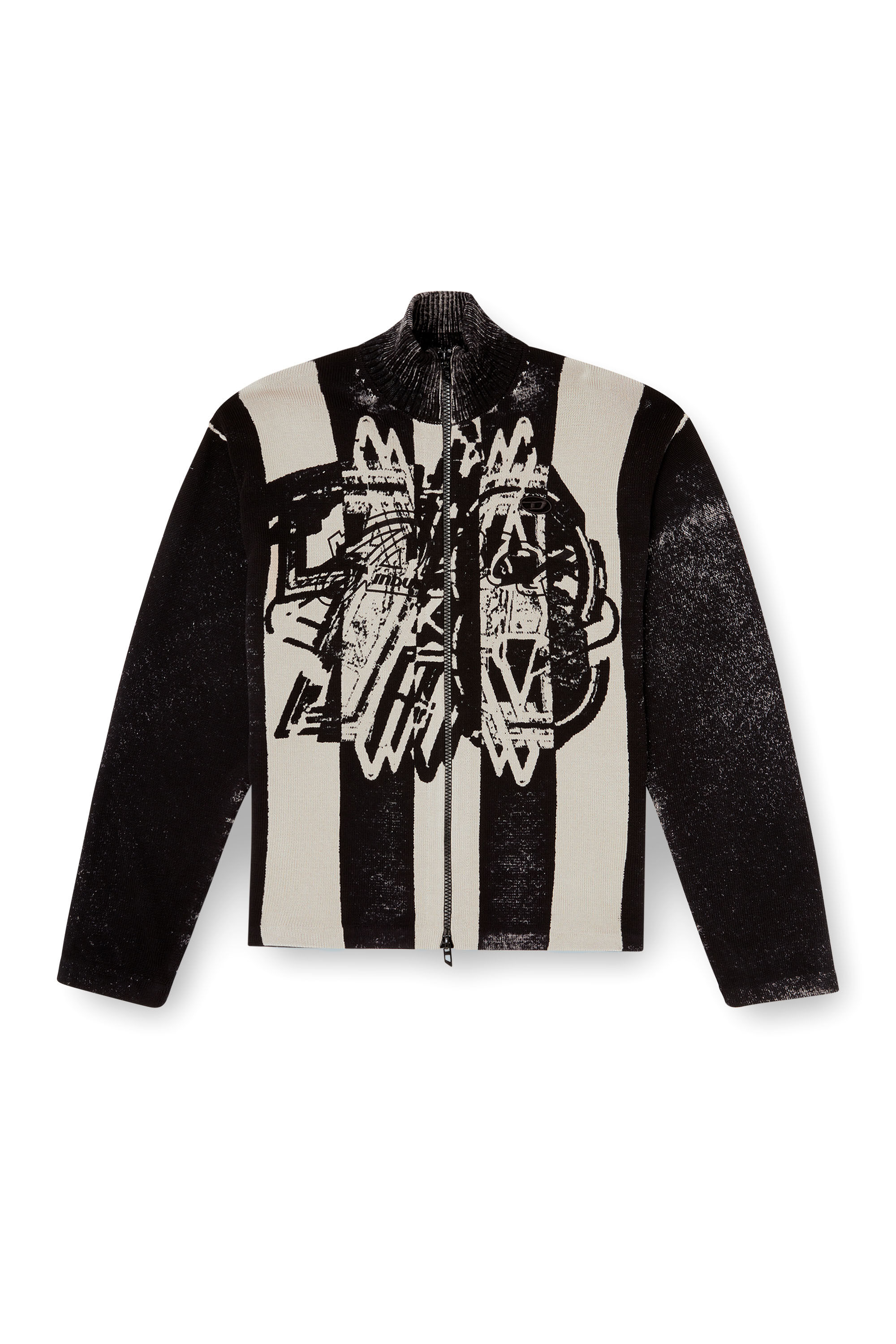 Diesel - K-OLIBA-JKT, Cárdigan con cremallera y estampado interior de rayas Hombre in ToBeDefined - 2