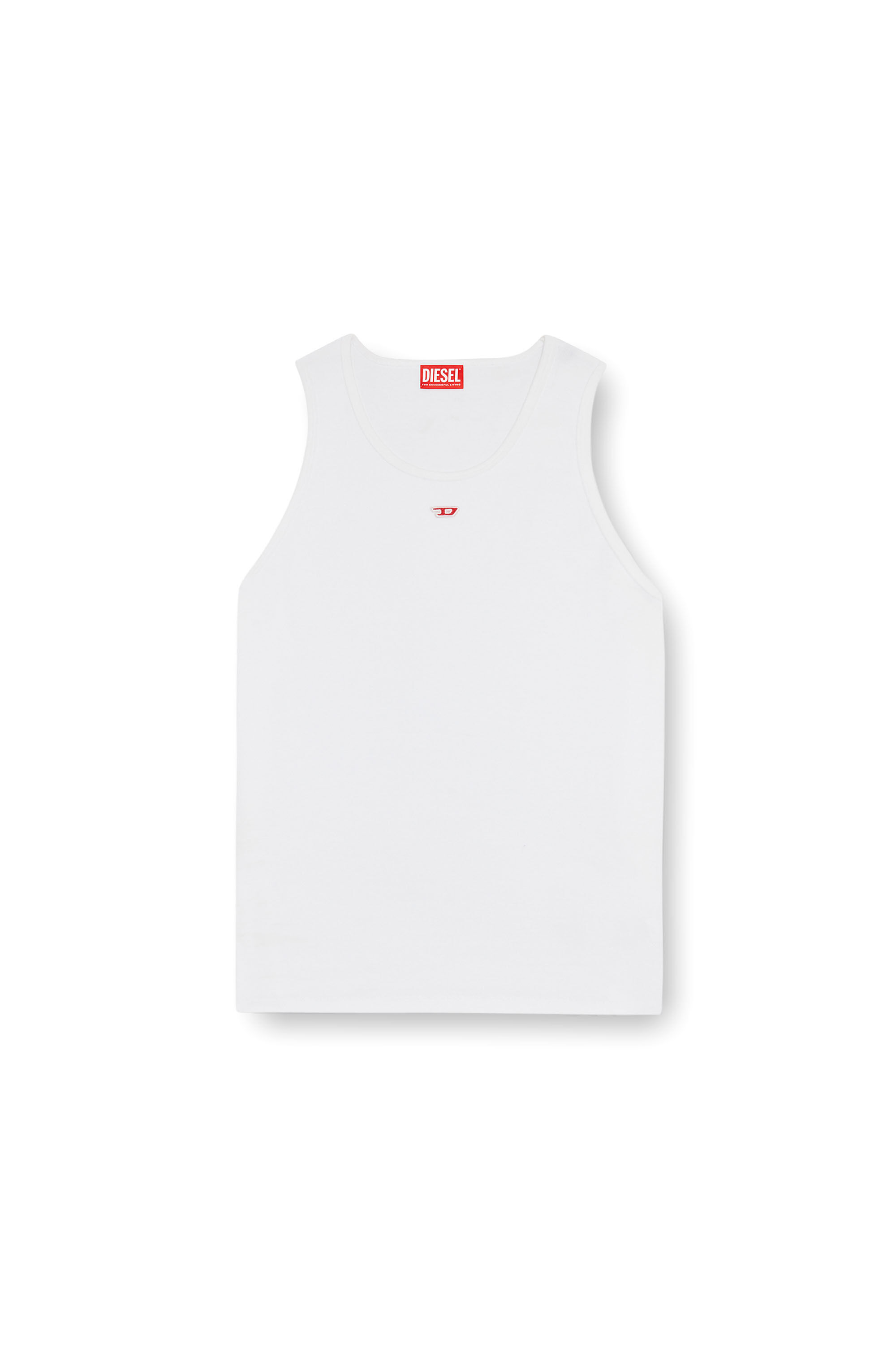 Diesel - T-LIFTY-D, Hombre Camiseta sin mangas con mini parche con el logotipo D in Blanco - Image 2