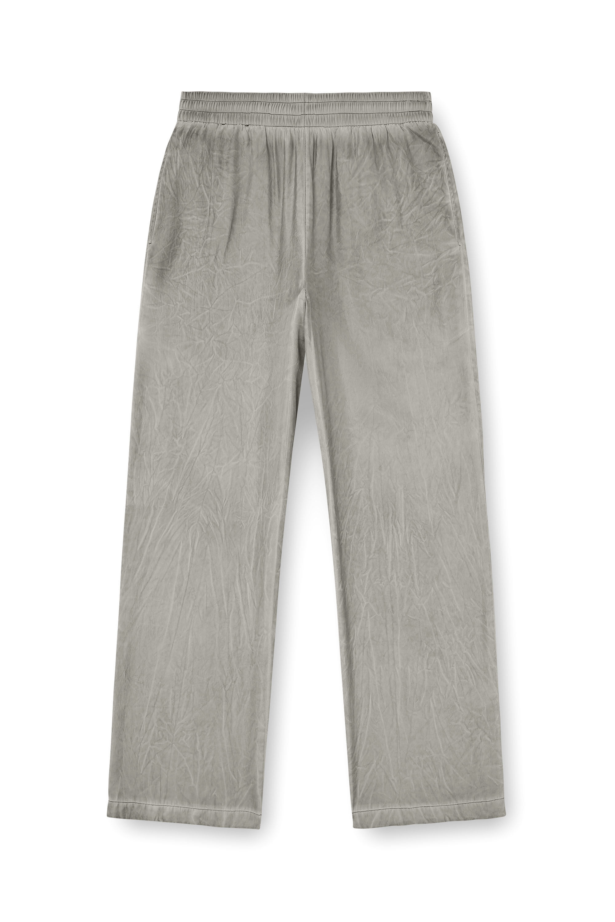 Diesel - P-LEON, Pantalones deportivos arrugados de tejido fluido Unisex in Gris - 2