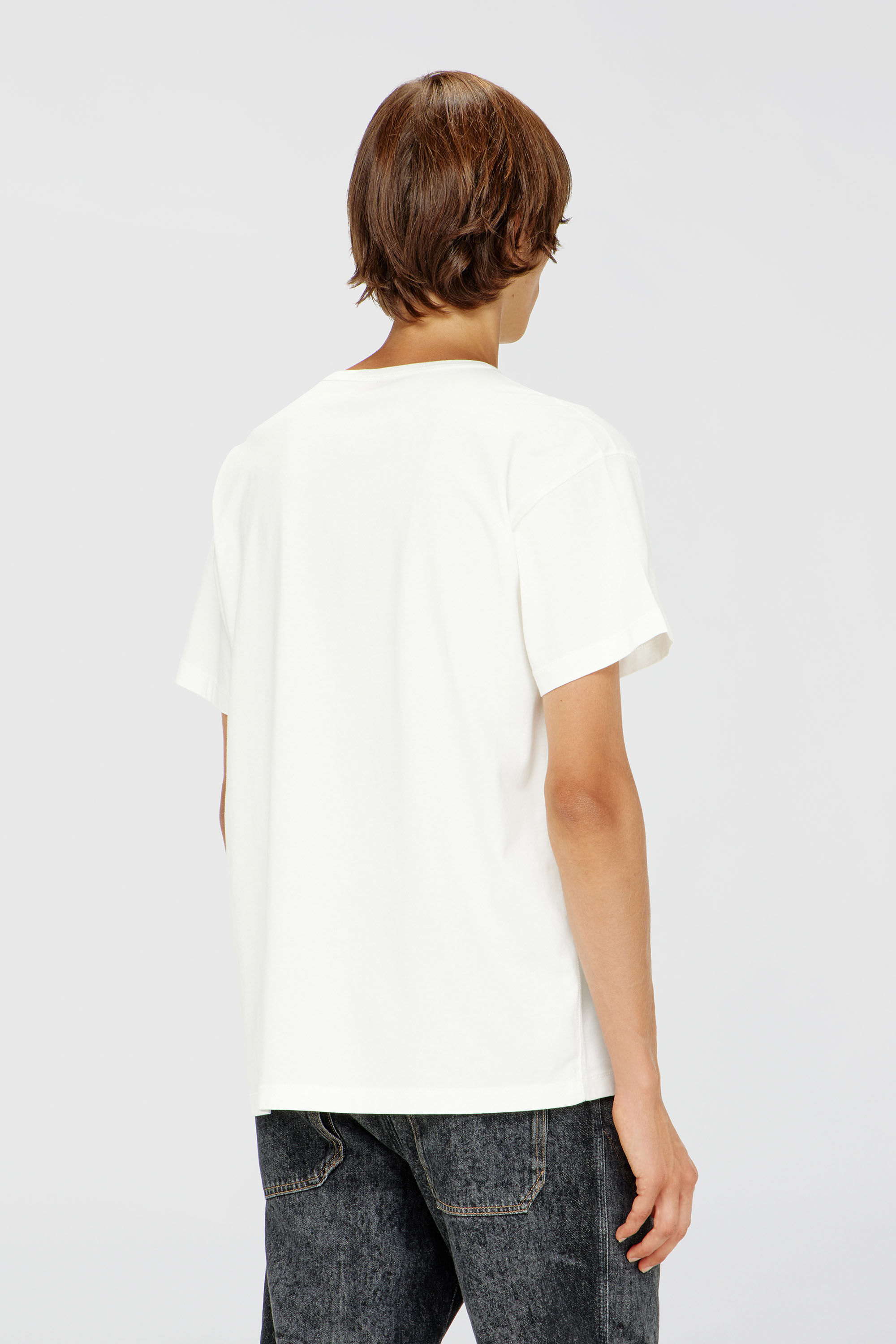 Diesel - T-NORM-IOD, Camiseta ligera de algod&oacute;n con logotipo Oval D met&aacute;lico Hombre in Blanco - 4