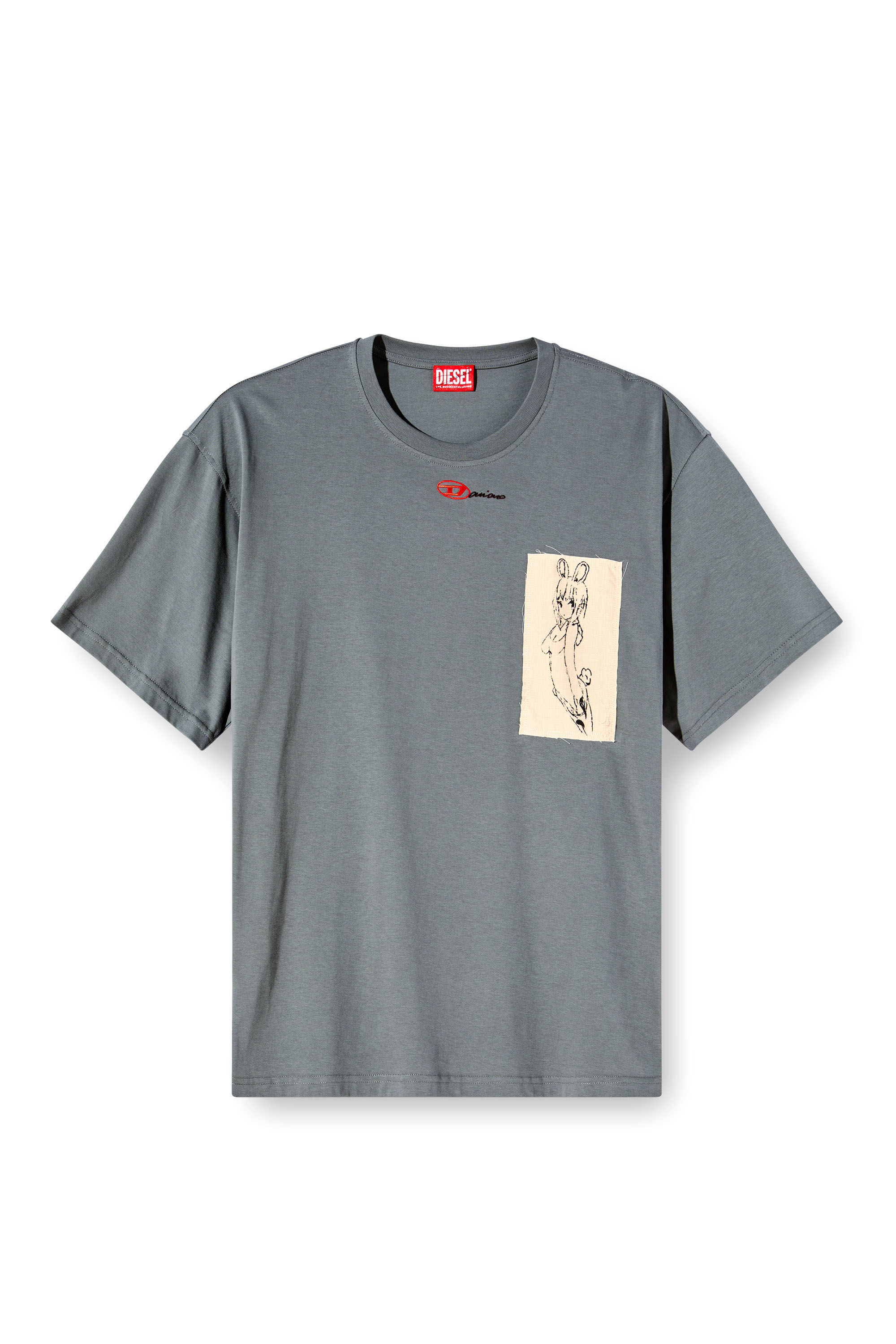 Diesel - T-BOXT-1P-DD, Camiseta con parche de tatuaje Unisex in Gris - 2