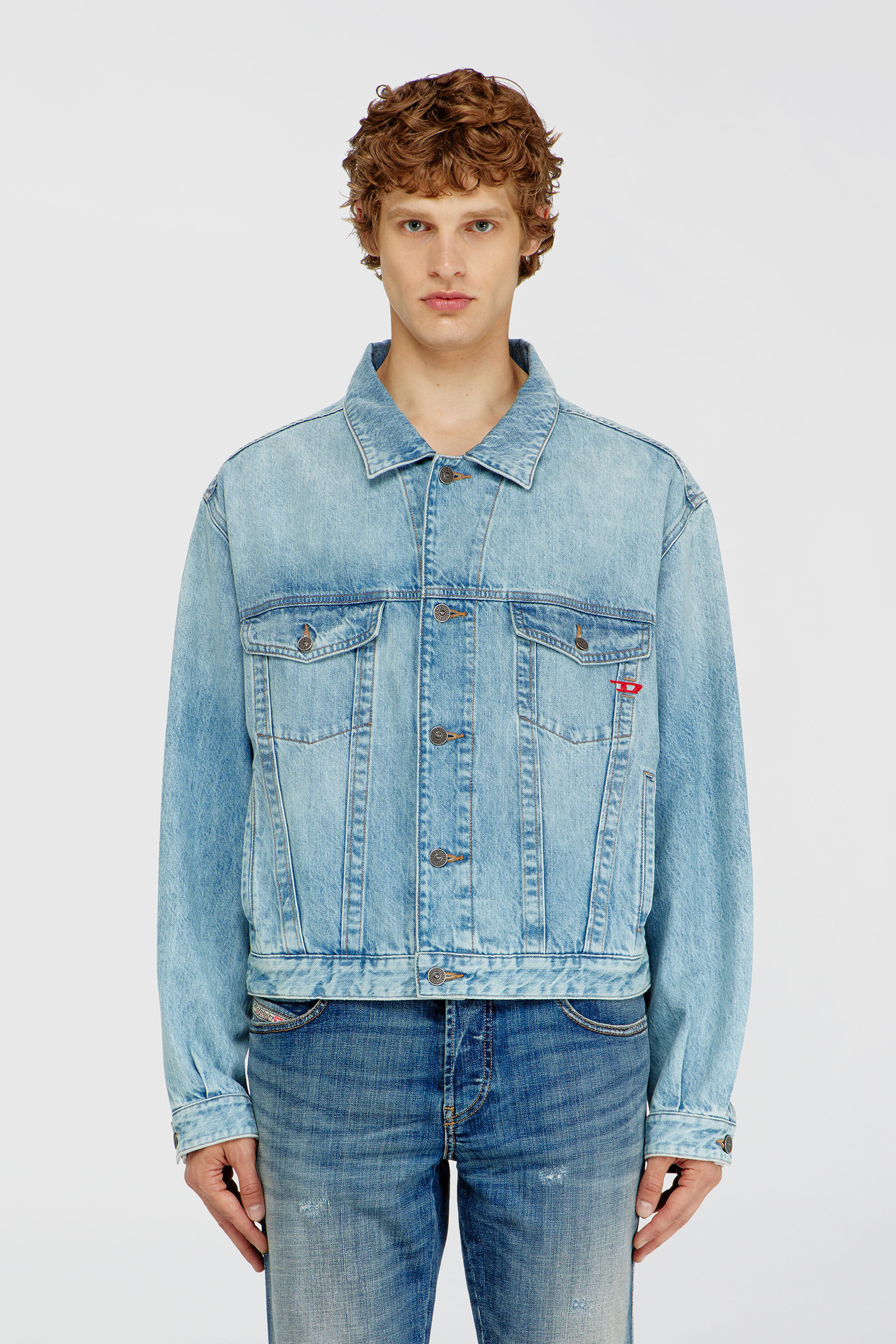 Diesel - D-RANGER, Chaqueta trucker de denim Unisex in Azul marino - 3