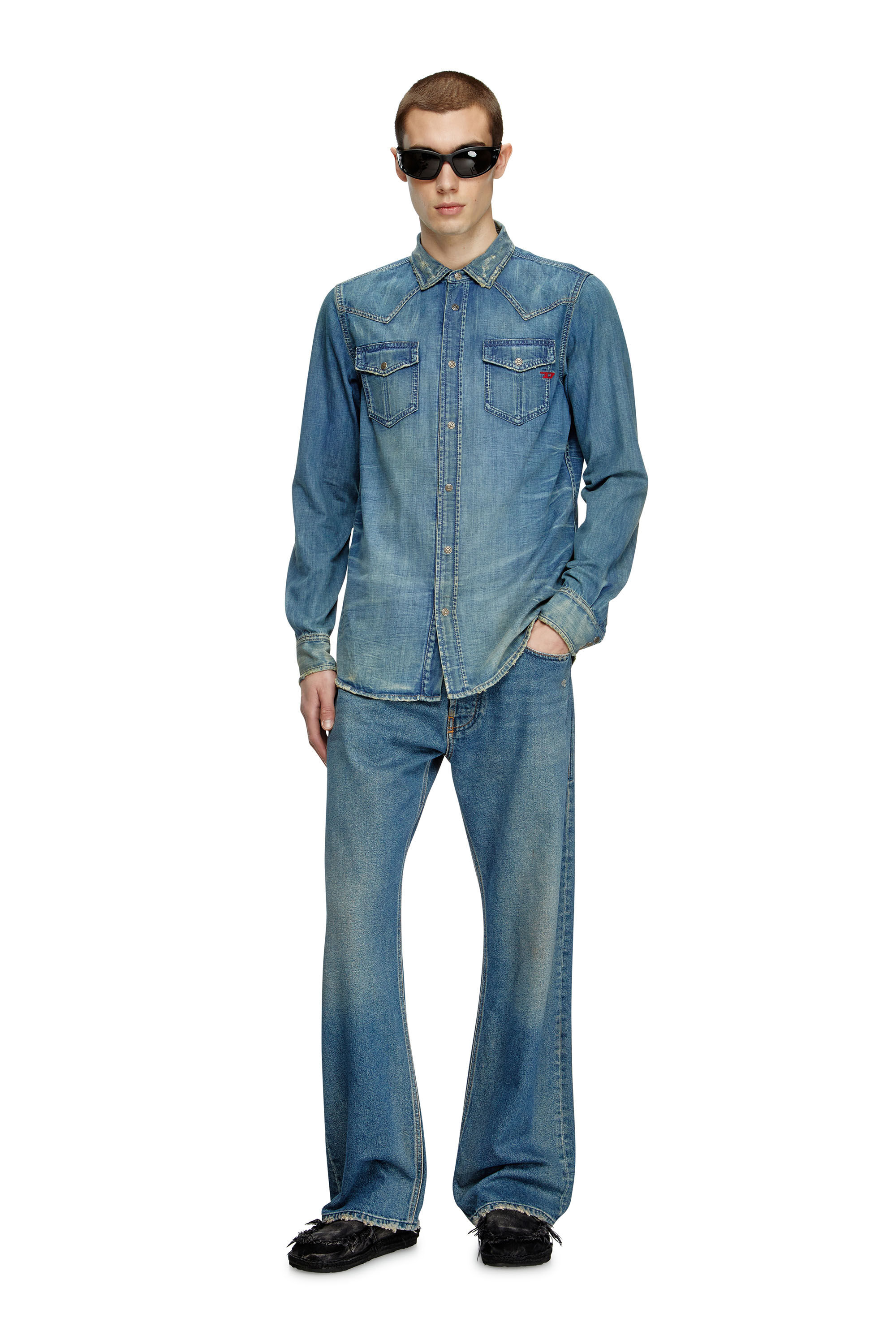 Diesel - D-VEGA, Sobrecamisa denim Hombre in Azul marino - 1