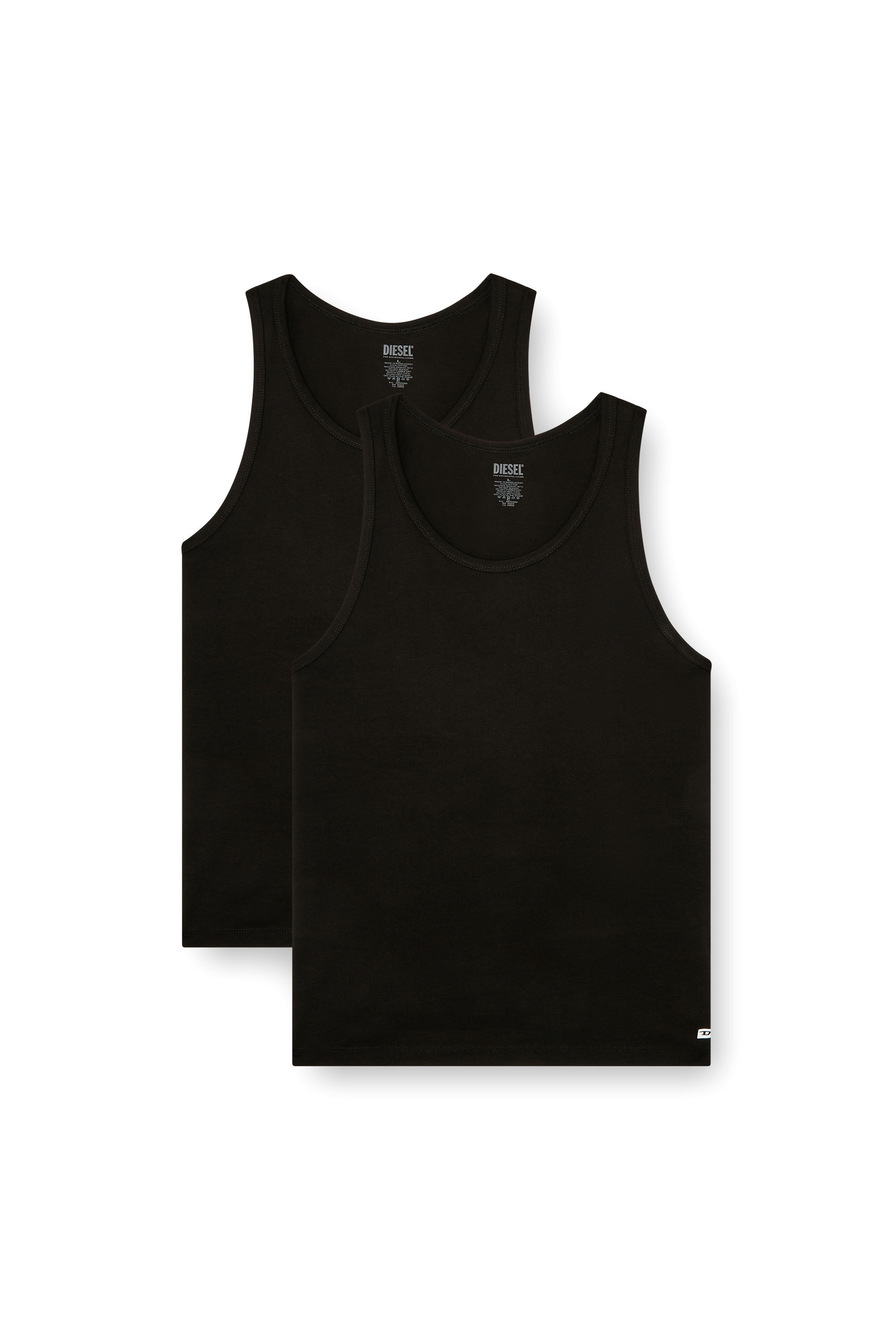 Diesel - WALTY-D-BOX-2PACK, Paquete de dos chalecos con tirantes de algodón Hombre in Negro - 2