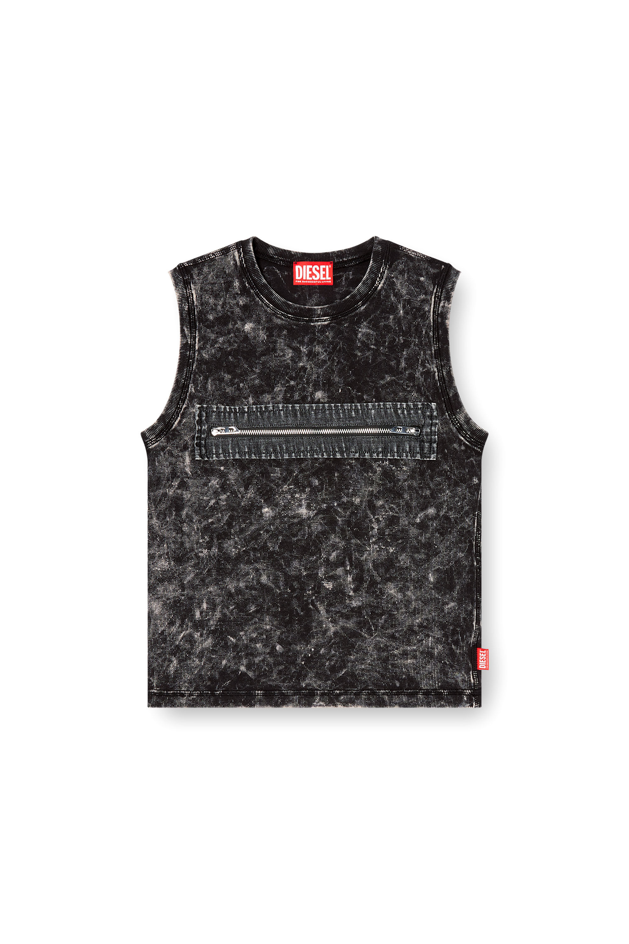 Diesel - T-ARTED, Top sin mangas con detalle de cremallera Mujer in Negro - 2