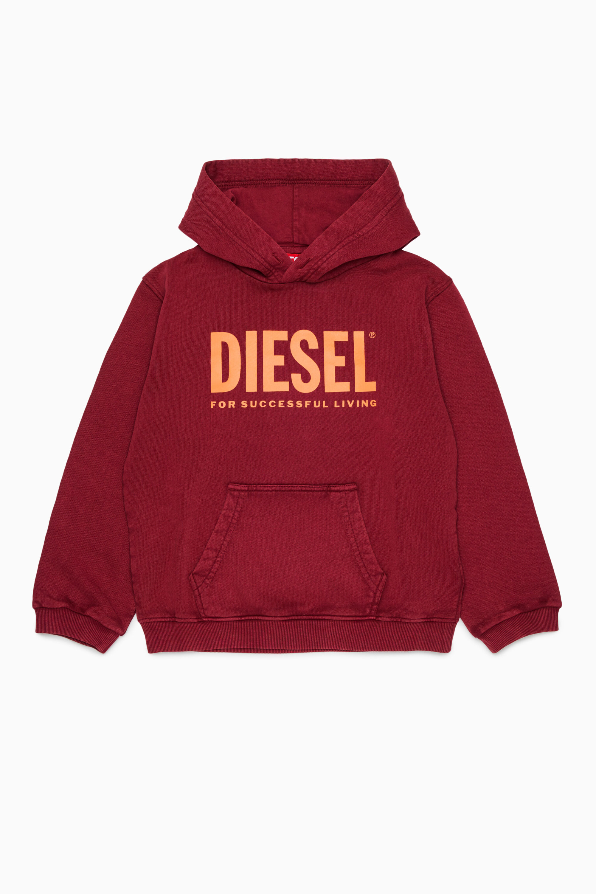 Diesel - STISEL OVER, Sudadera con estampado de logo maxi Hombre in Rojo - 1