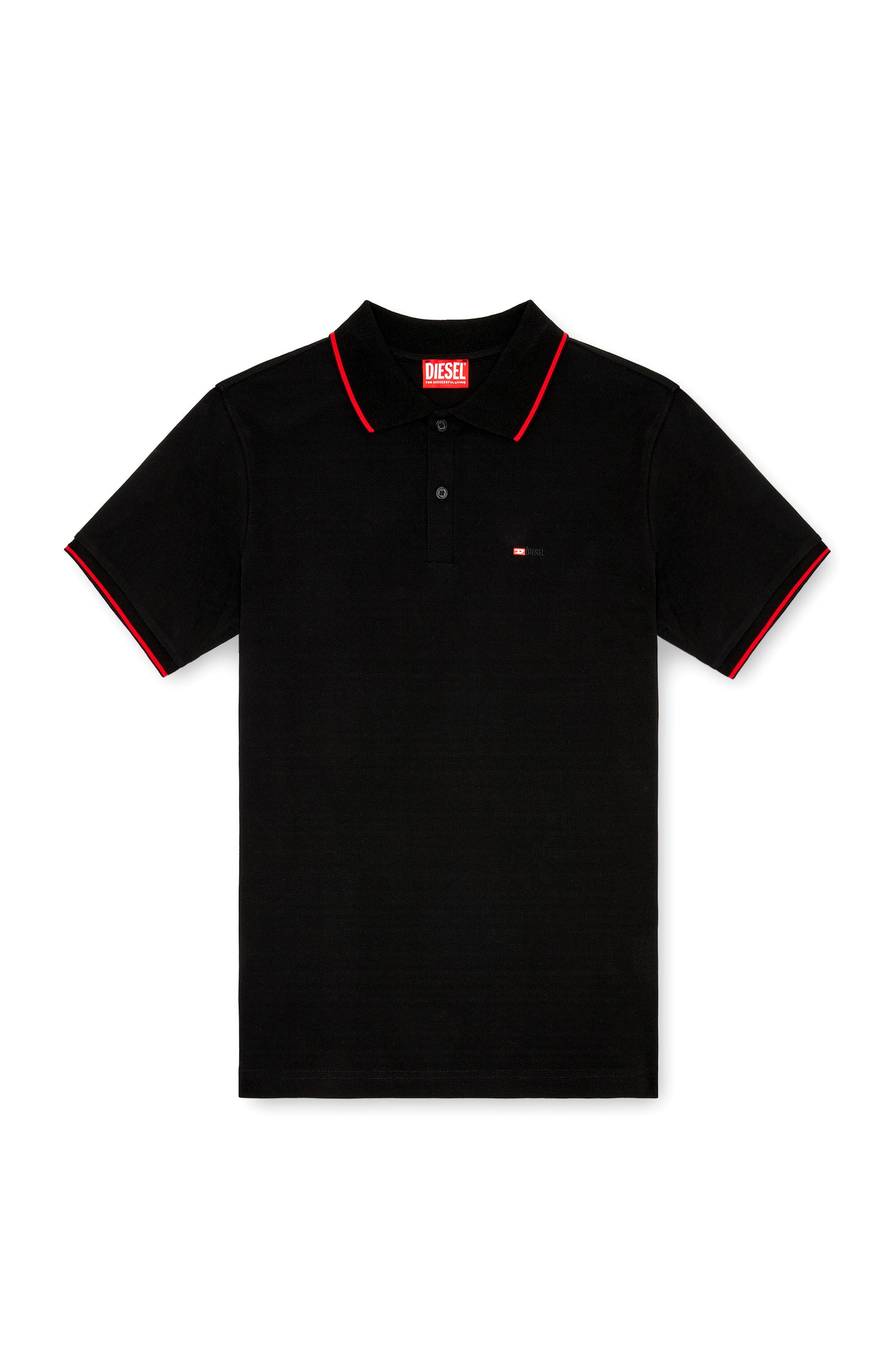 Diesel - T-FERRY-MICRODIV, Polo con peque&ntilde;o bordado Diesel Hombre in Negro - 2